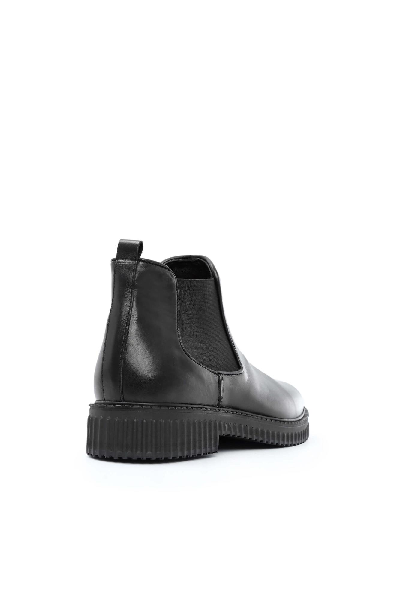 Tamer Tanca Erkek Hakiki Deri Siyah Chelsea Bot