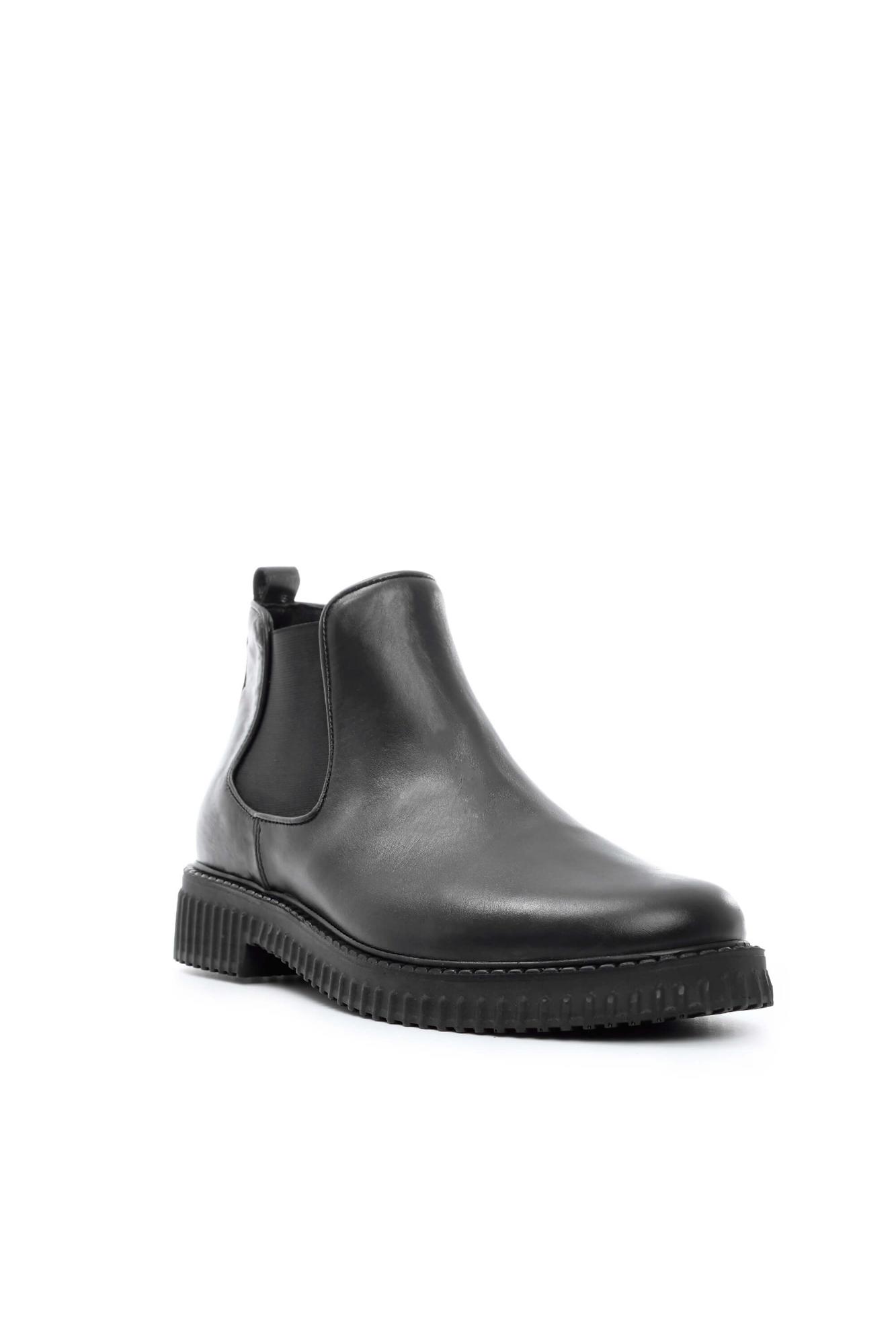 Tamer Tanca Erkek Hakiki Deri Siyah Chelsea Bot