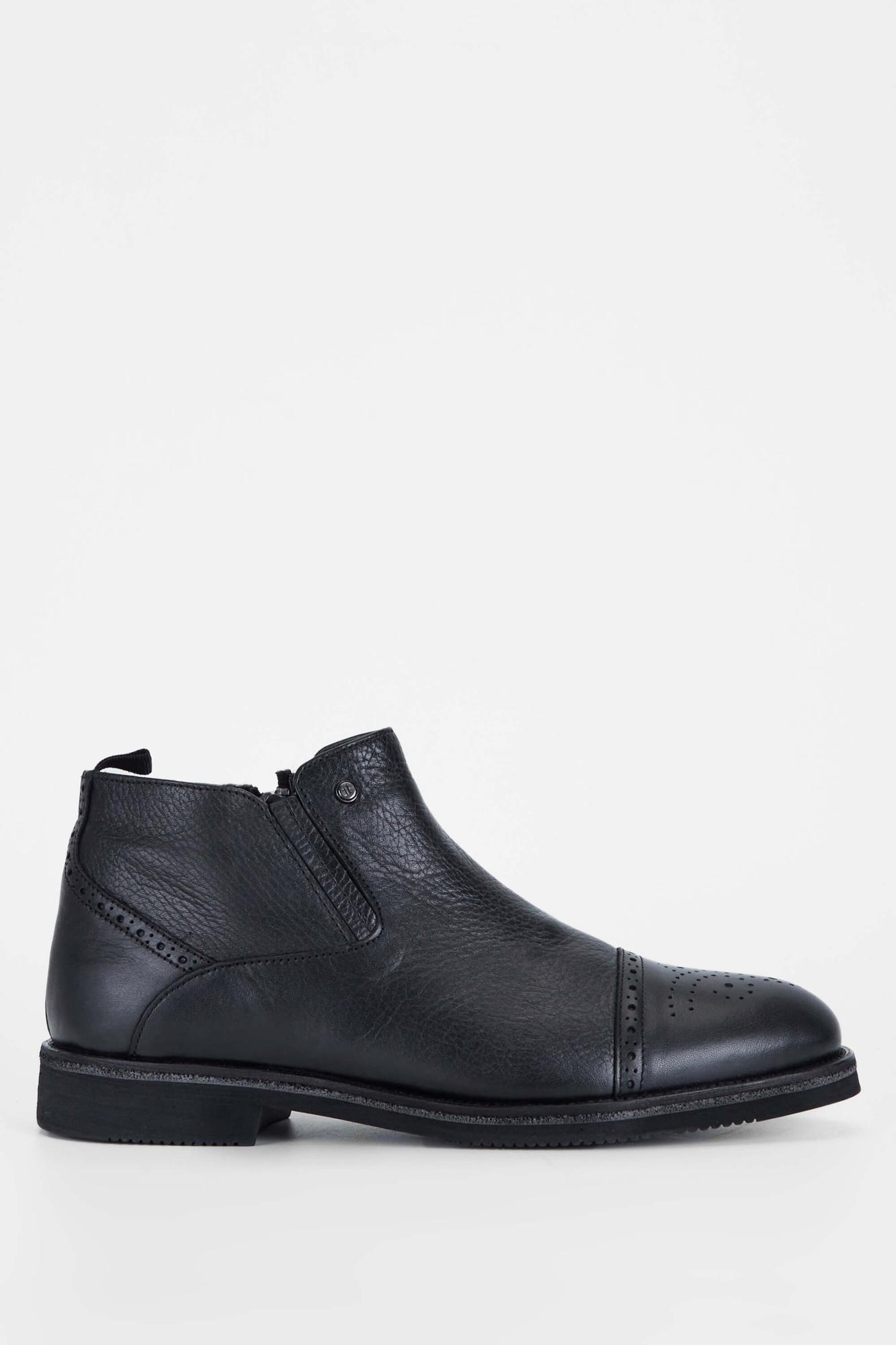 Tamer Tanca Erkek Hakiki Deri Siyah Casual Bot