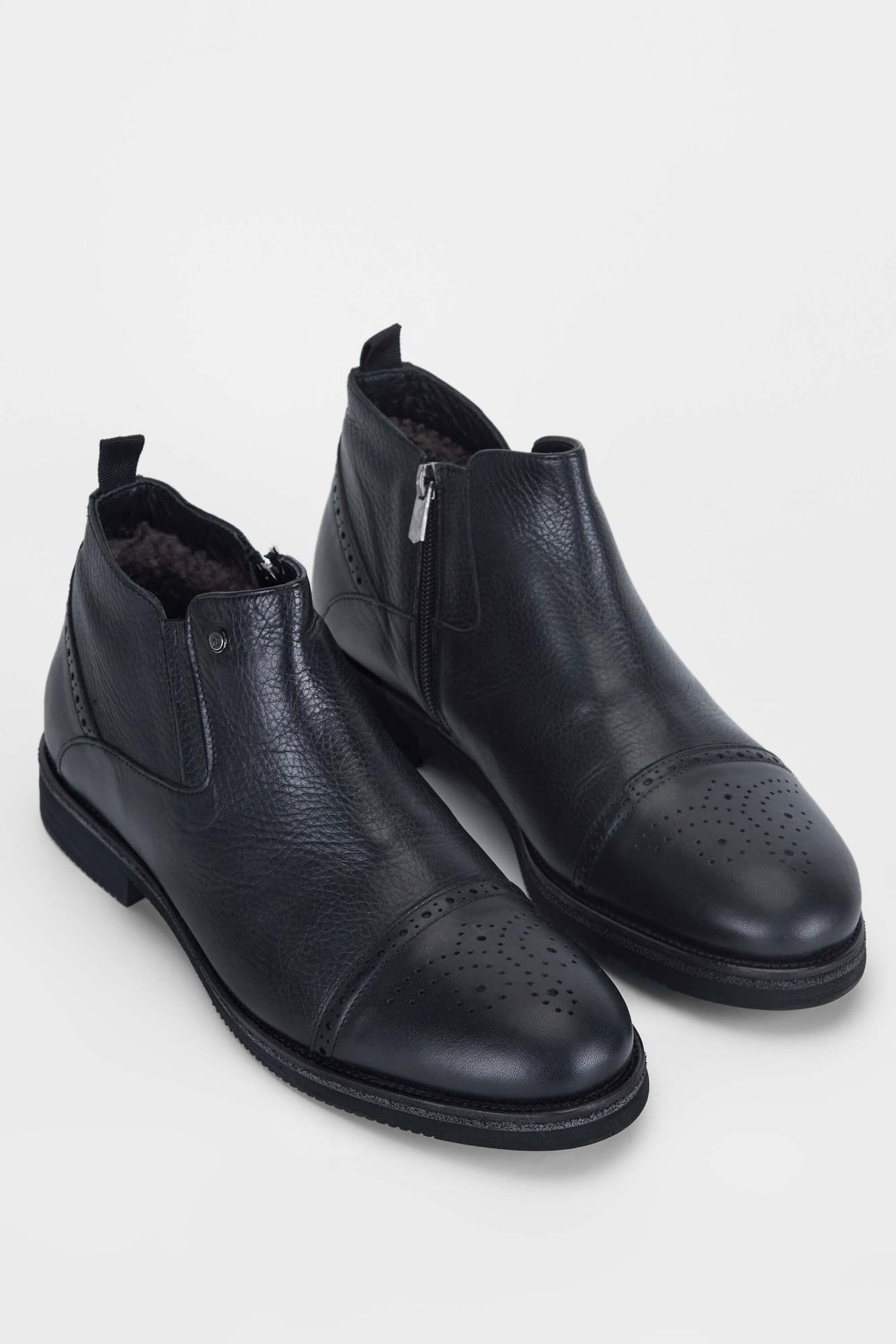 Tamer Tanca Erkek Hakiki Deri Siyah Casual Bot