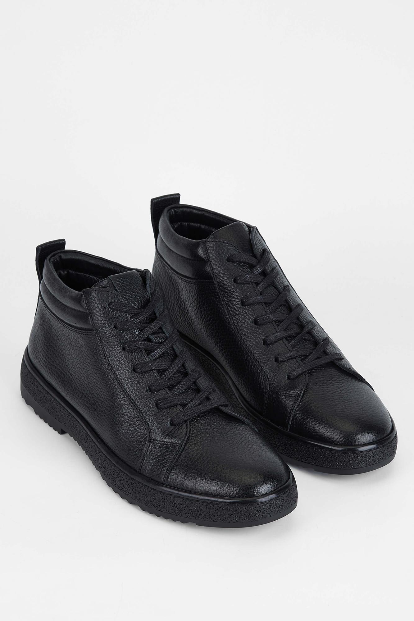 Tamer Tanca Erkek Hakiki Deri Siyah Casual Bot