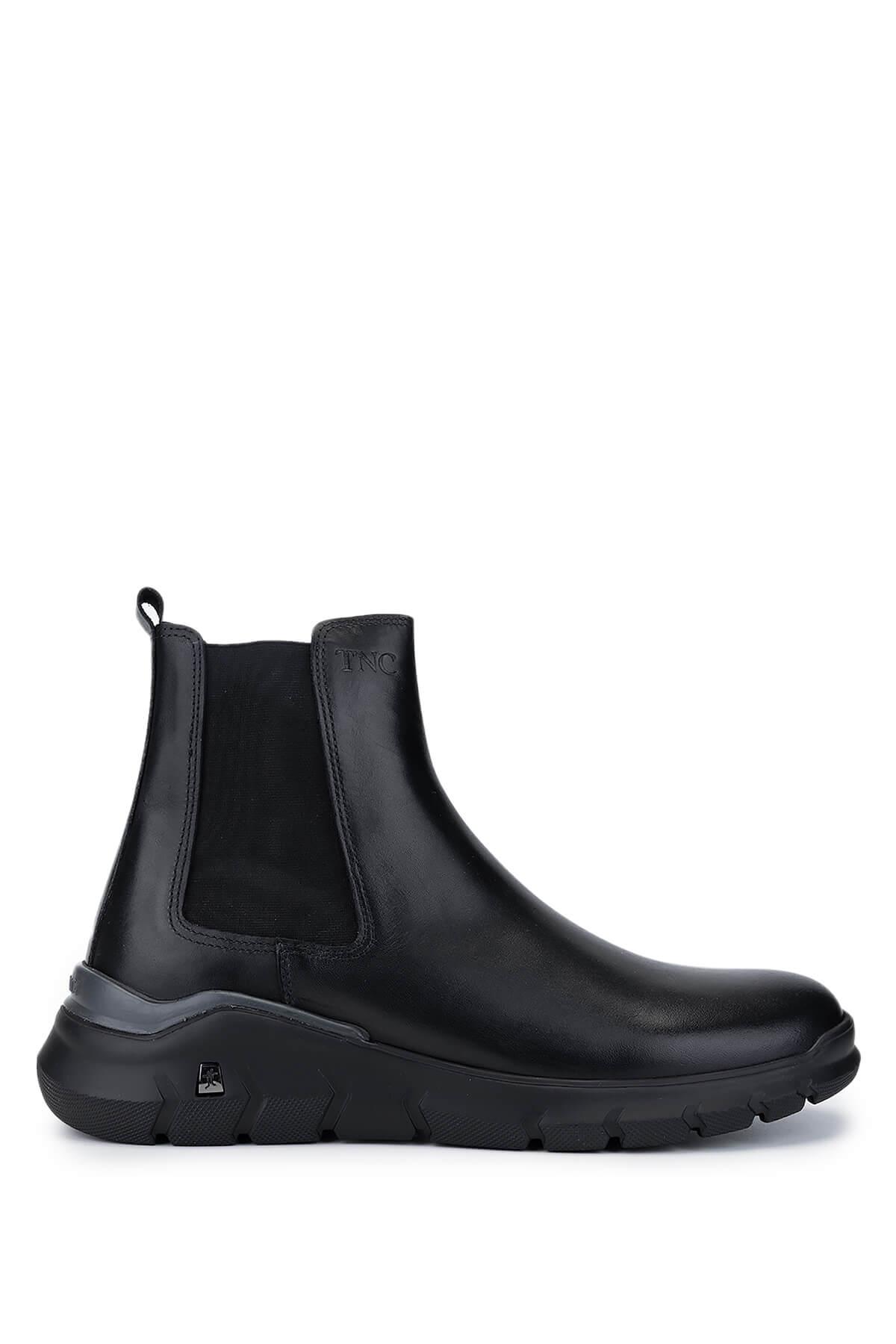 Tamer Tanca Erkek Hakiki Deri Siyah Deri Casual Bot