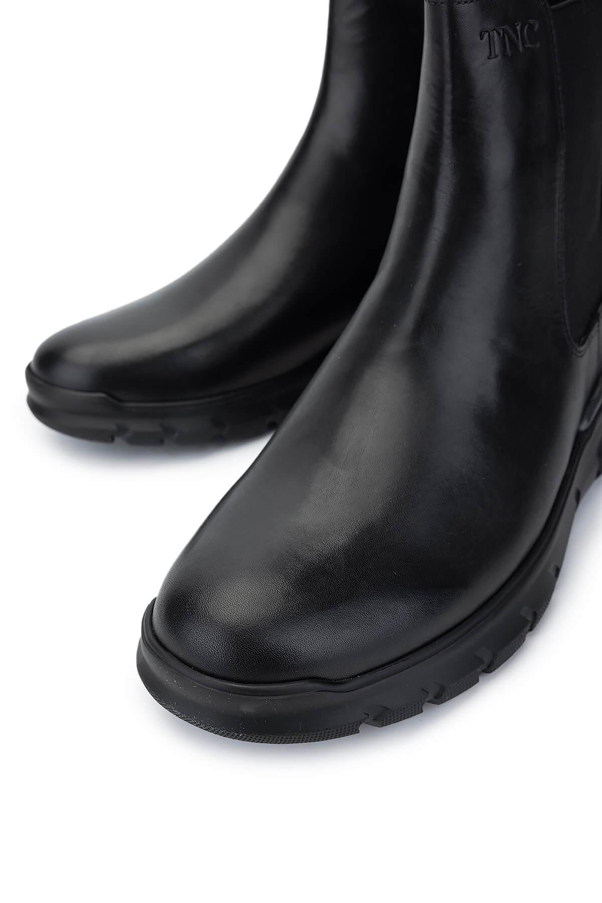 Tamer Tanca Erkek Hakiki Deri Siyah Deri Casual Bot