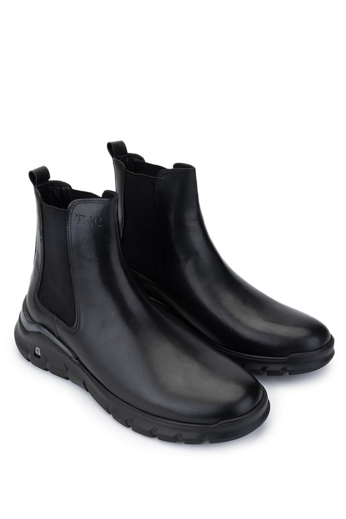 Tamer Tanca Erkek Hakiki Deri Siyah Deri Casual Bot