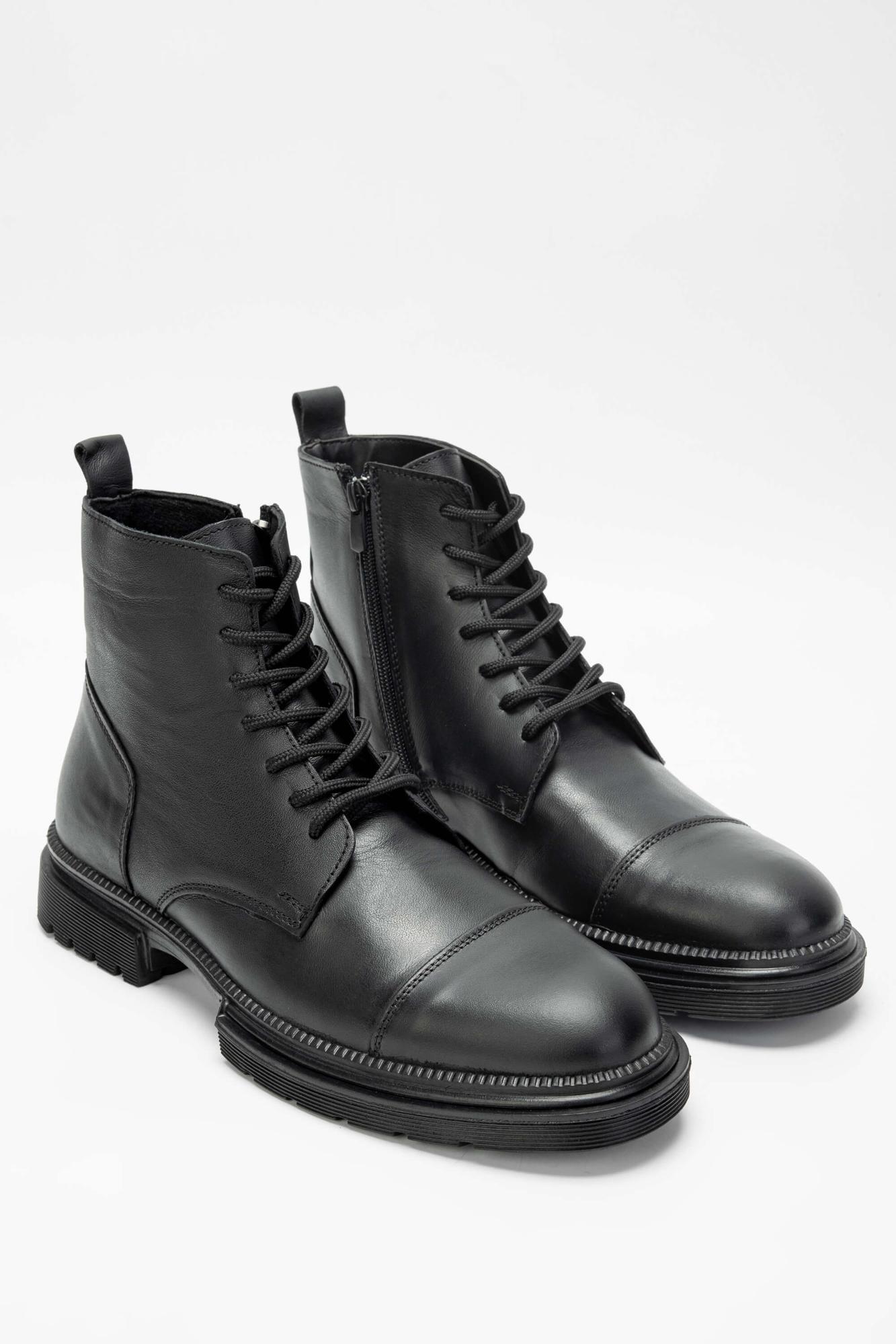 Tamer Tanca Erkek Hakiki Deri Siyah Casual Bot