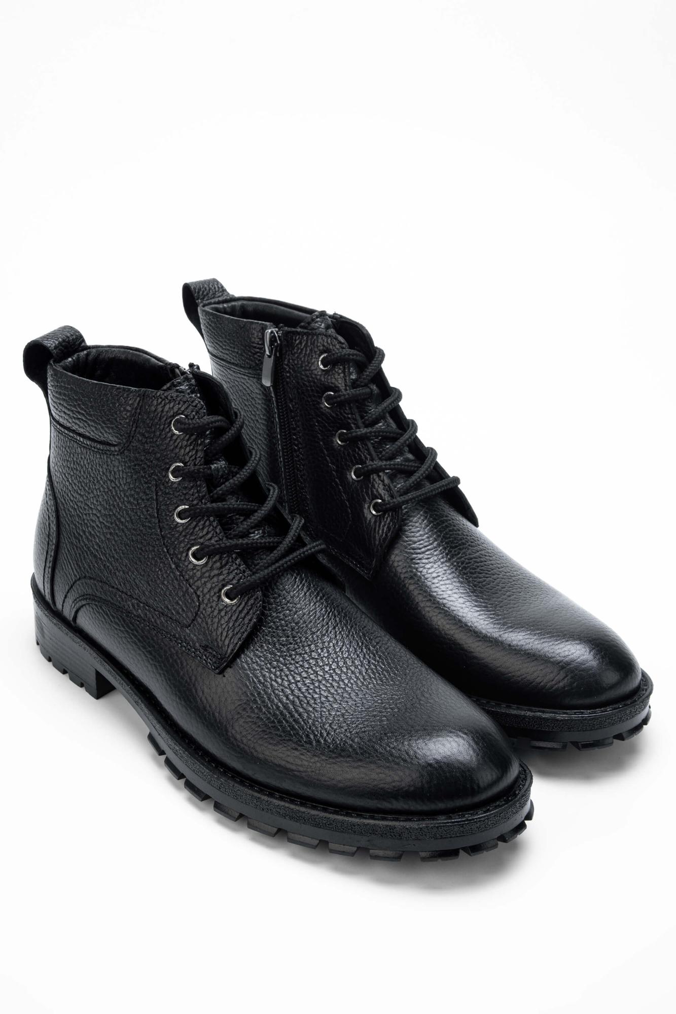 Tamer Tanca Erkek Hakiki Deri Siyah Casual Bot