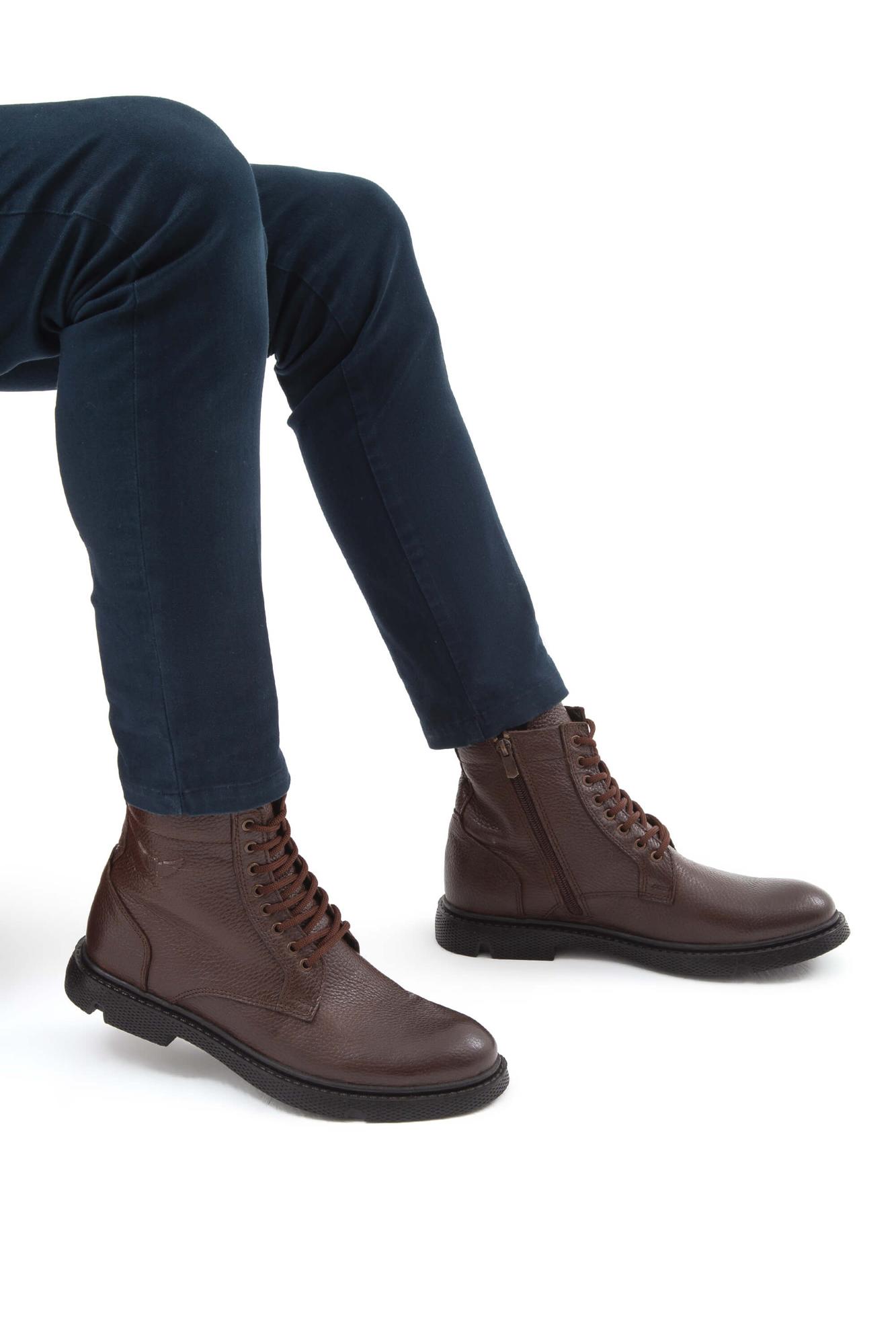 Tamer Tanca Erkek Hakiki Deri Kahverengi Klasik Bot