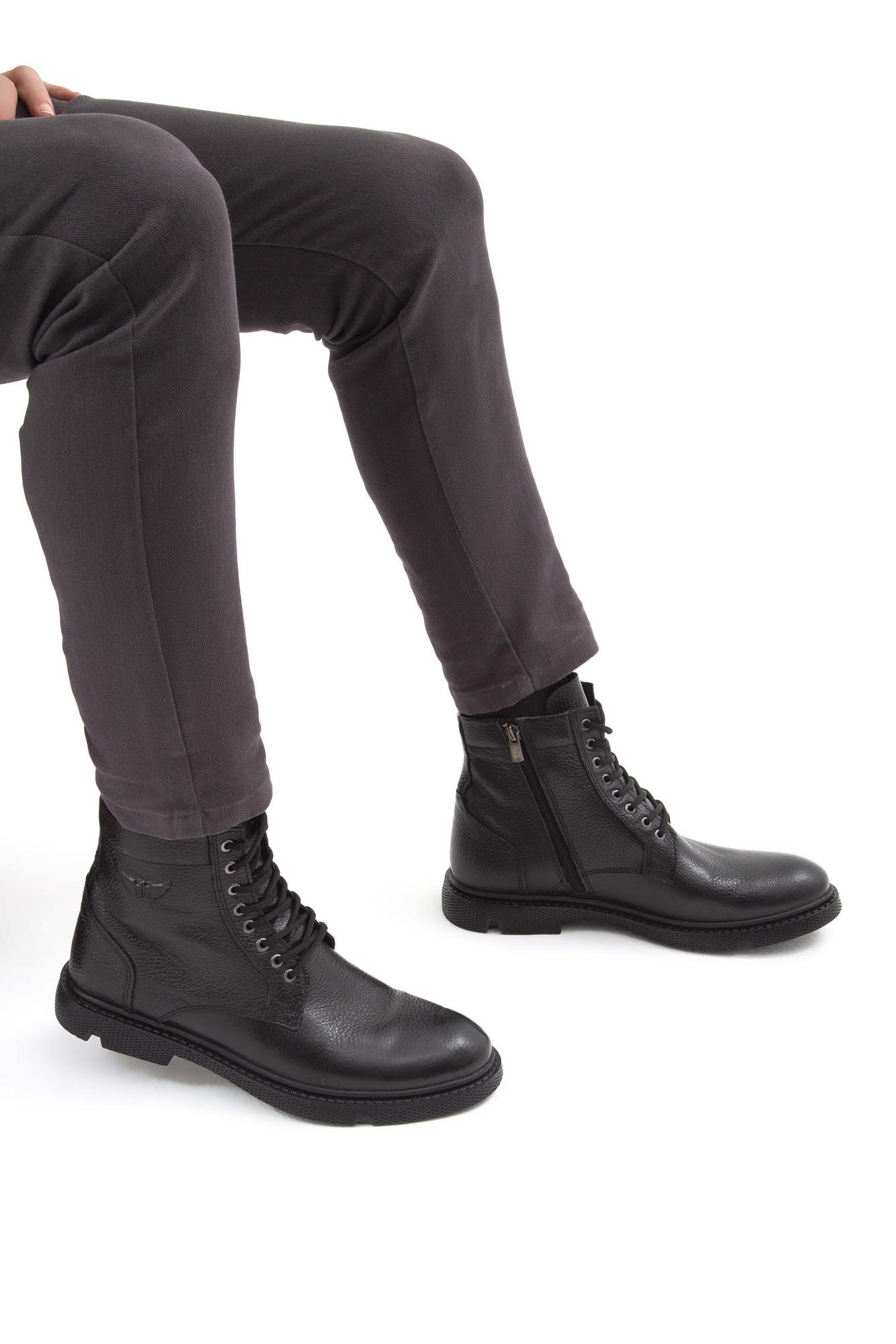 Tamer Tanca Erkek Hakiki Deri Siyah Klasik Bot