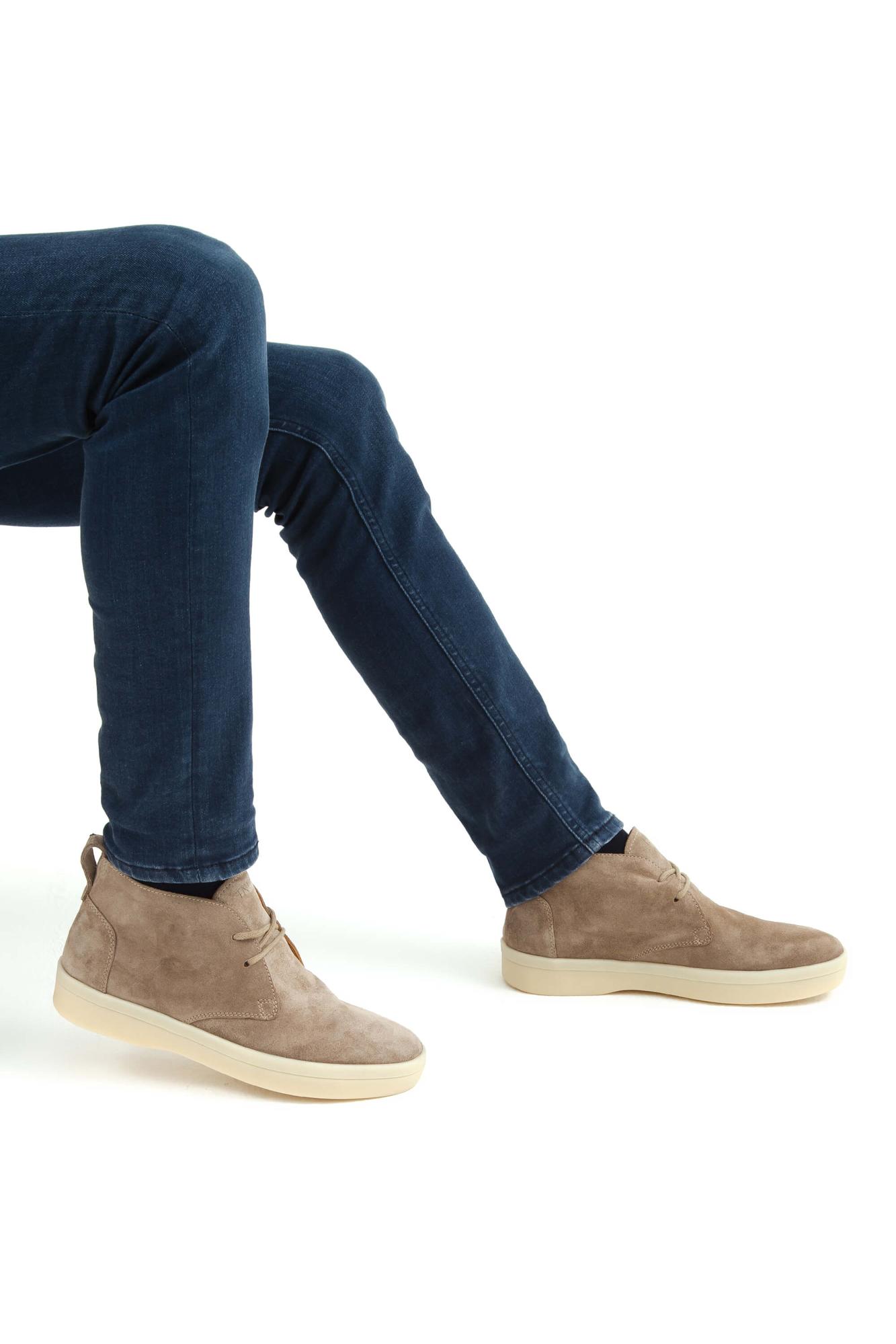 Tamer Tanca Erkek Hakiki Deri Bej Casual Bot