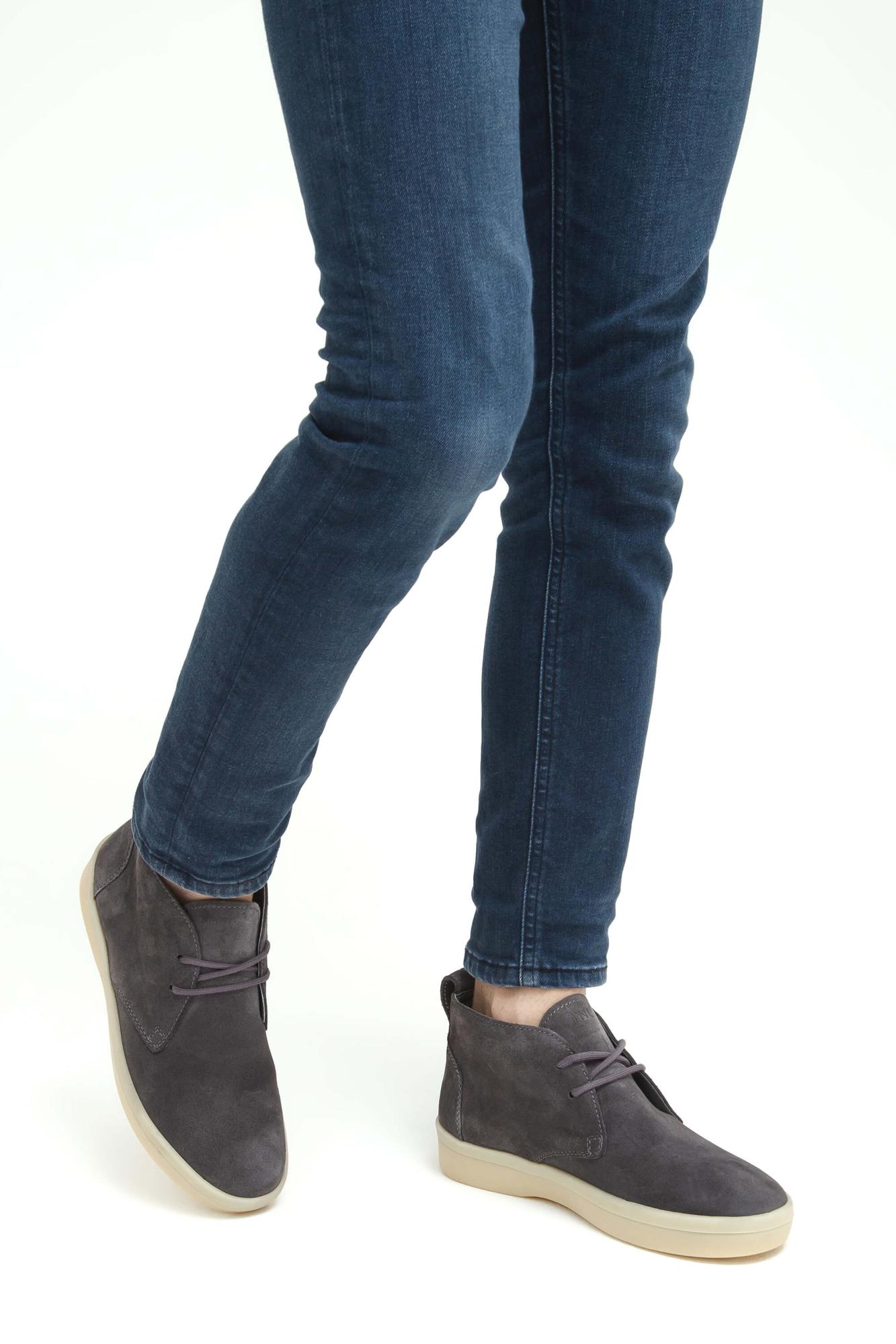 Tamer Tanca Erkek Hakiki Deri Gri Casual Bot