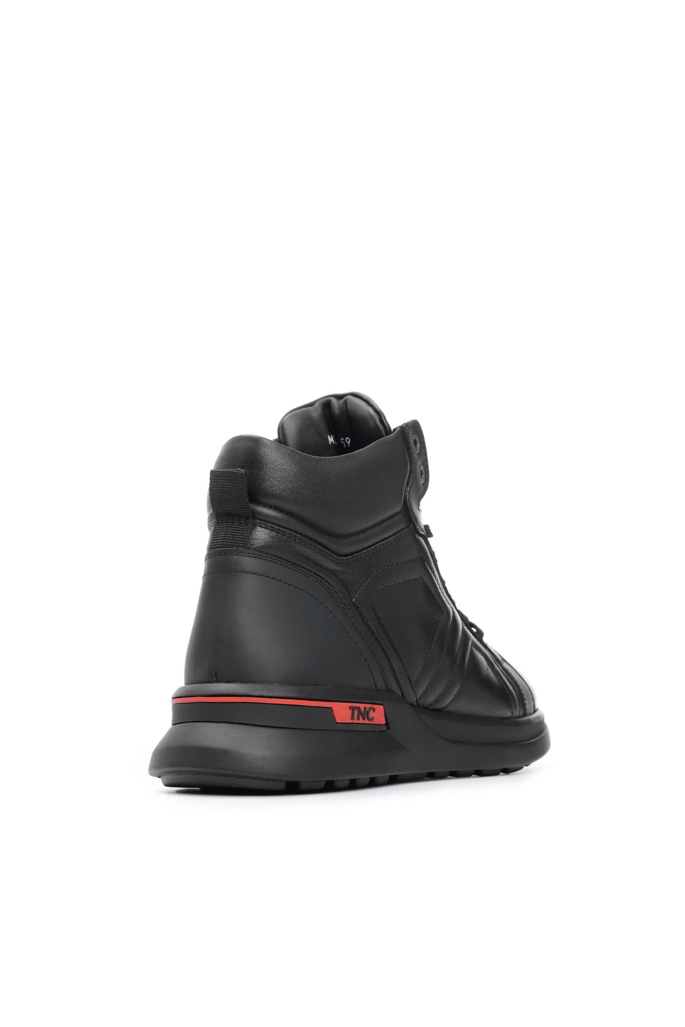 Tamer Tanca Erkek Hakiki Deri Siyah Spor Bot