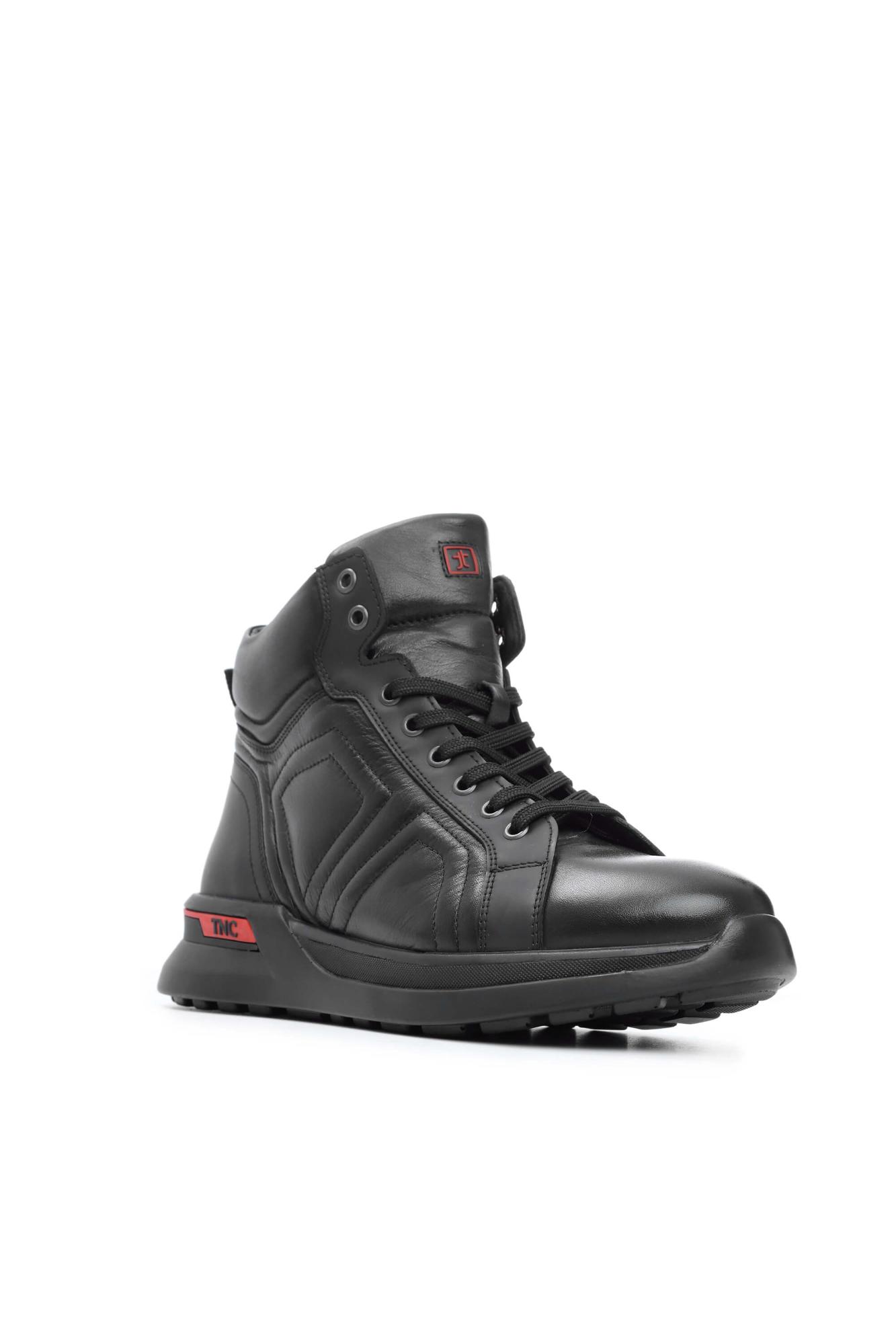 Tamer Tanca Erkek Hakiki Deri Siyah Spor Bot