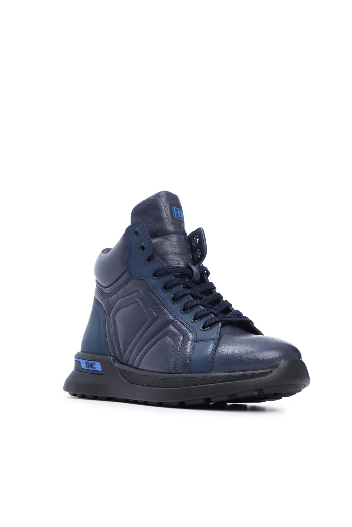 Tamer Tanca Erkek Hakiki Deri Lacivert Spor Bot