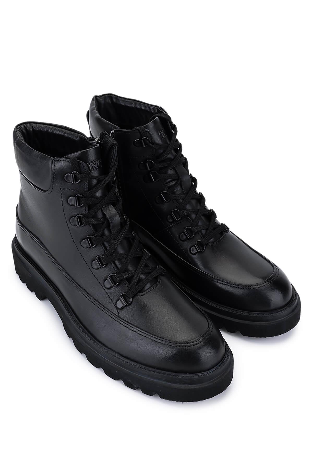 Tamer Tanca Erkek Hakiki Deri Siyah Casual Bot