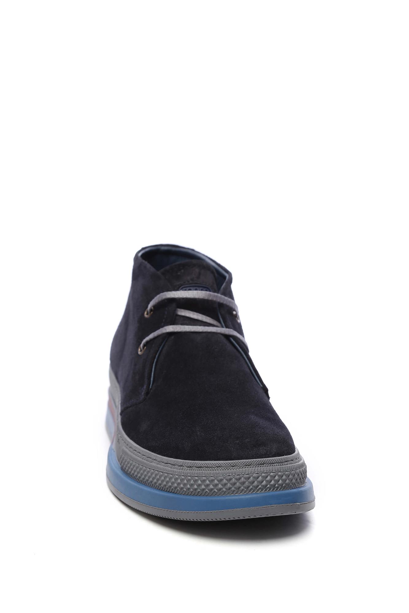 Tamer Tanca Erkek Hakiki Deri Lacivert Süet Casual Bot