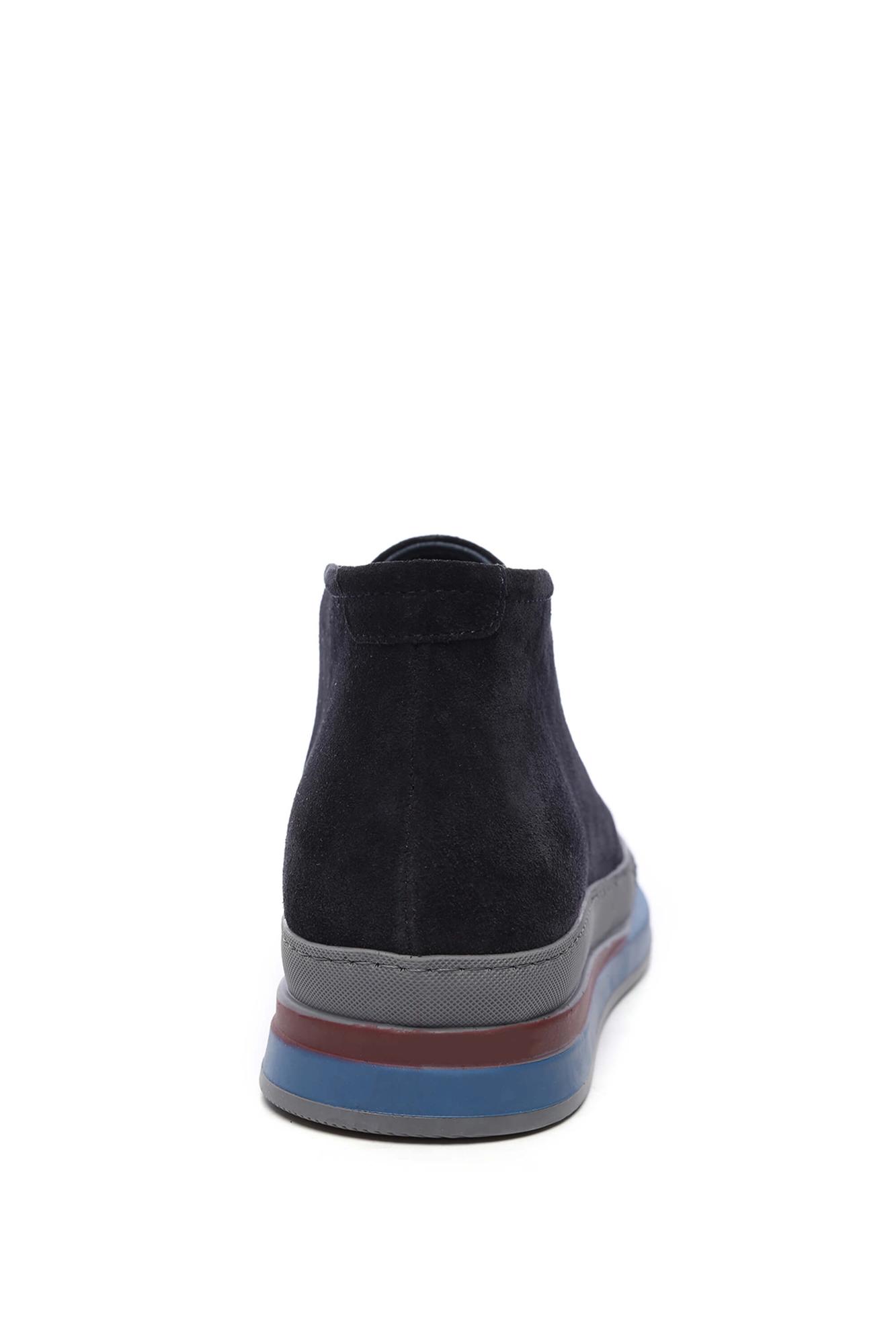 Tamer Tanca Erkek Hakiki Deri Lacivert Süet Casual Bot