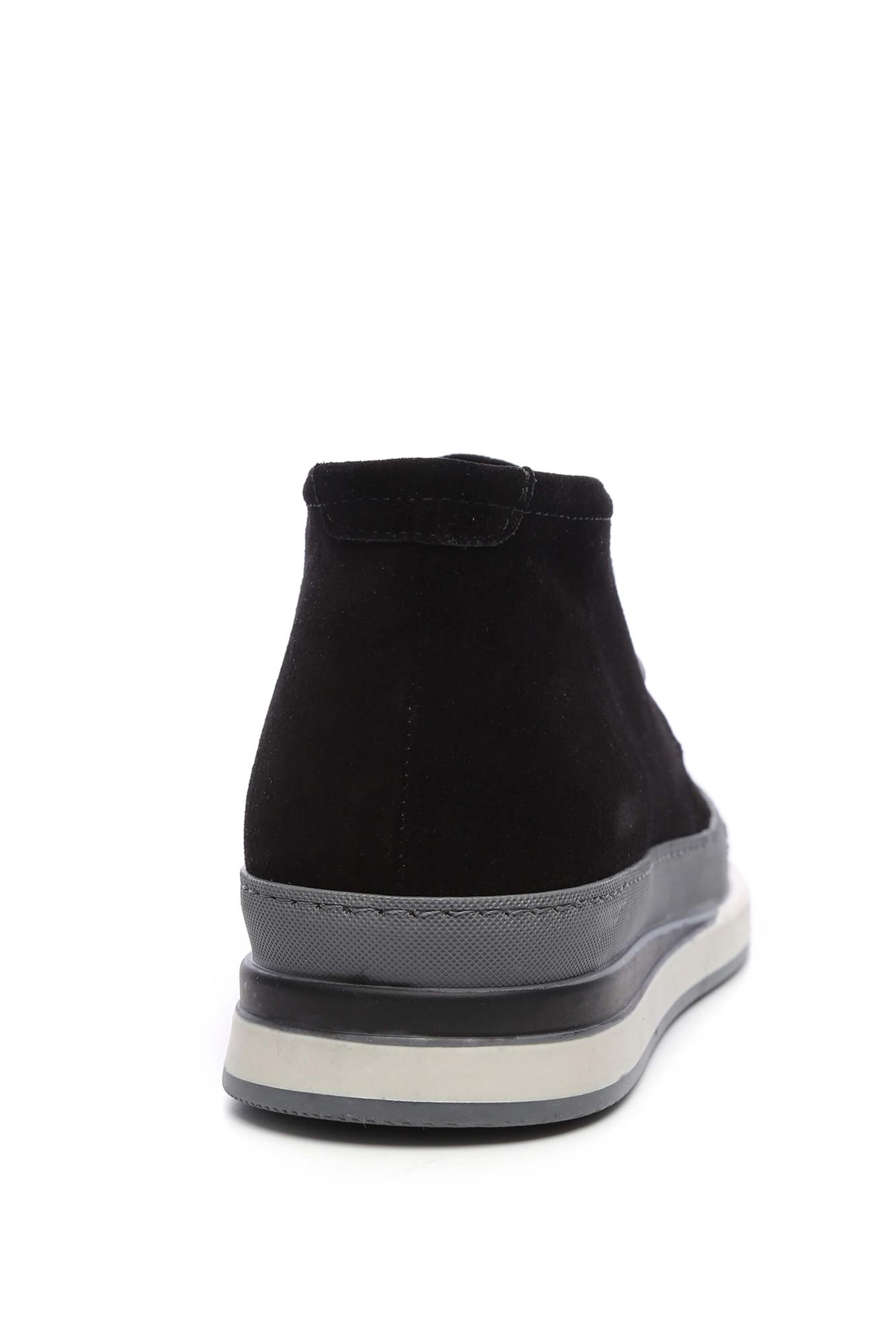 Tamer Tanca Erkek Hakiki Deri Siyah Süet Casual Bot