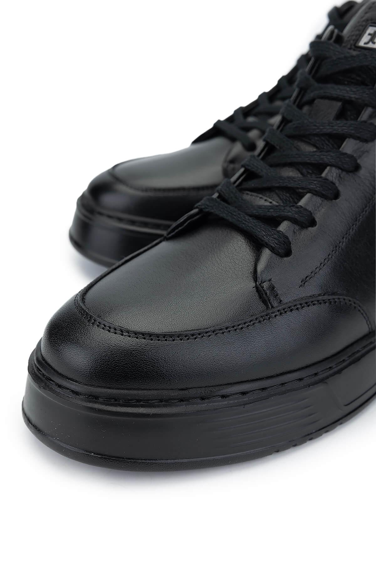 Tamer Tanca Erkek Hakiki Deri Siyah Deri Casual Bot