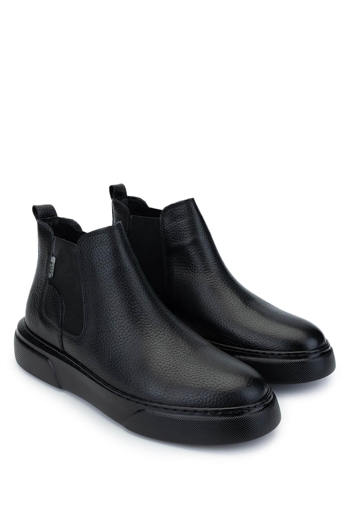 Tamer Tanca Erkek Hakiki Deri Siyah Casual Bot