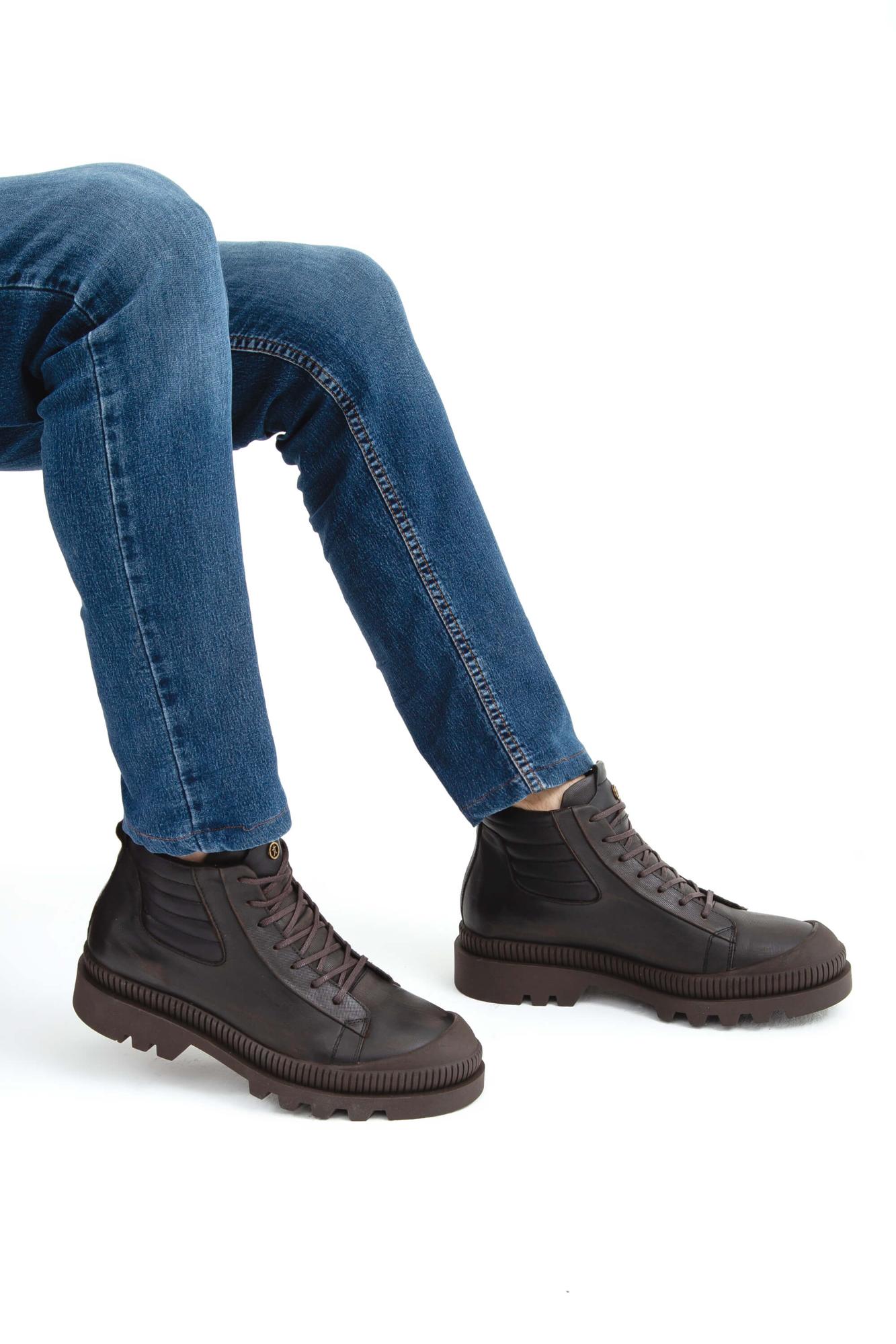 Tamer Tanca Erkek Hakiki Deri Kahverengi Casual Bot