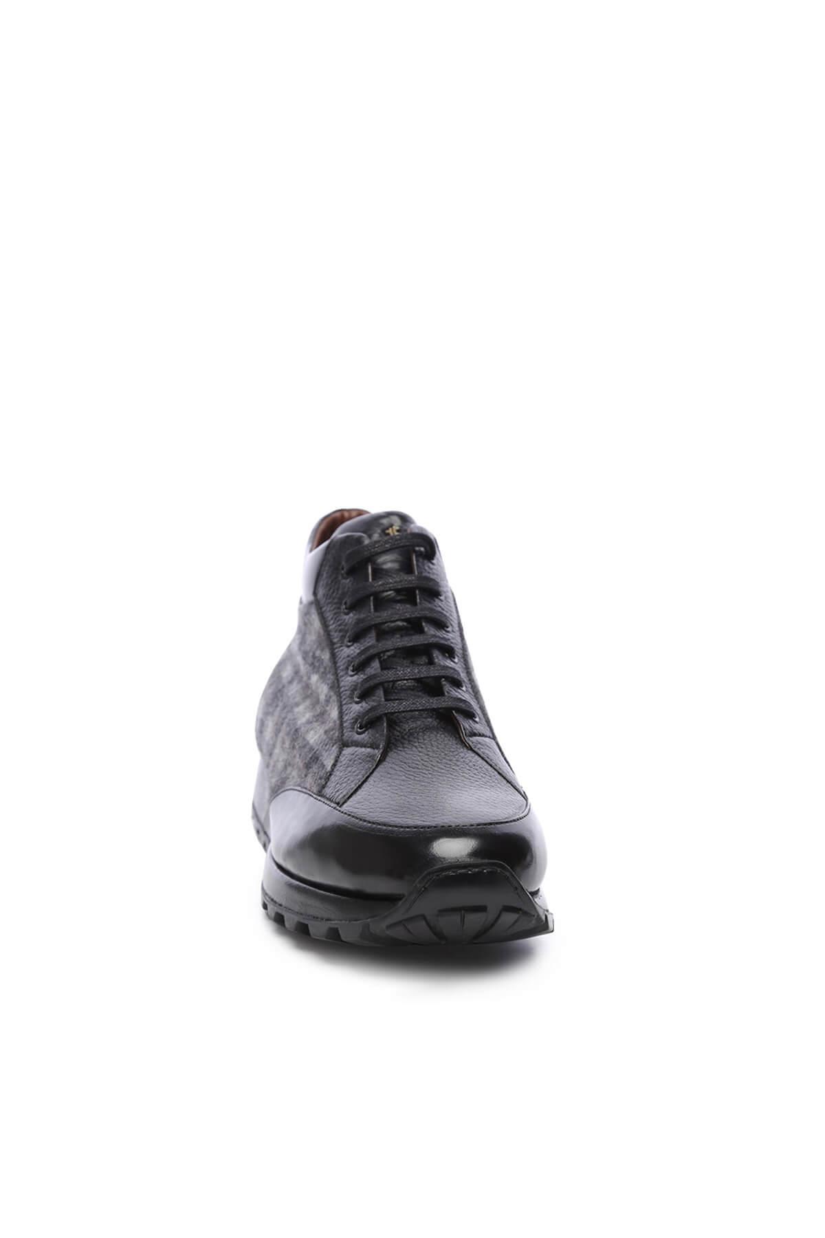 Tamer Tanca Erkek Hakiki Deri Siyah Casual Bot