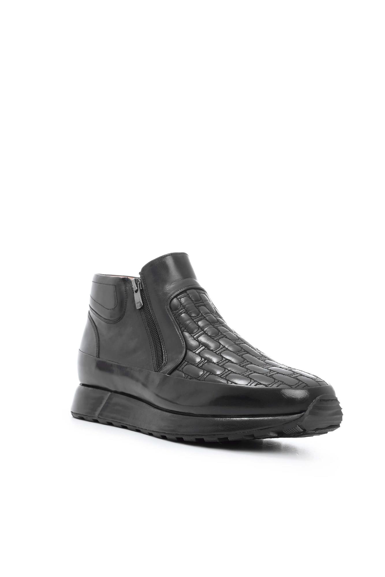 Tamer Tanca Erkek Hakiki Deri Siyah Klasik Bot