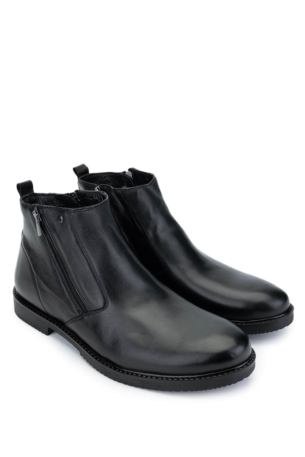 Tamer Tanca Erkek Hakiki Deri Siyah Kürklü Klasik Bot