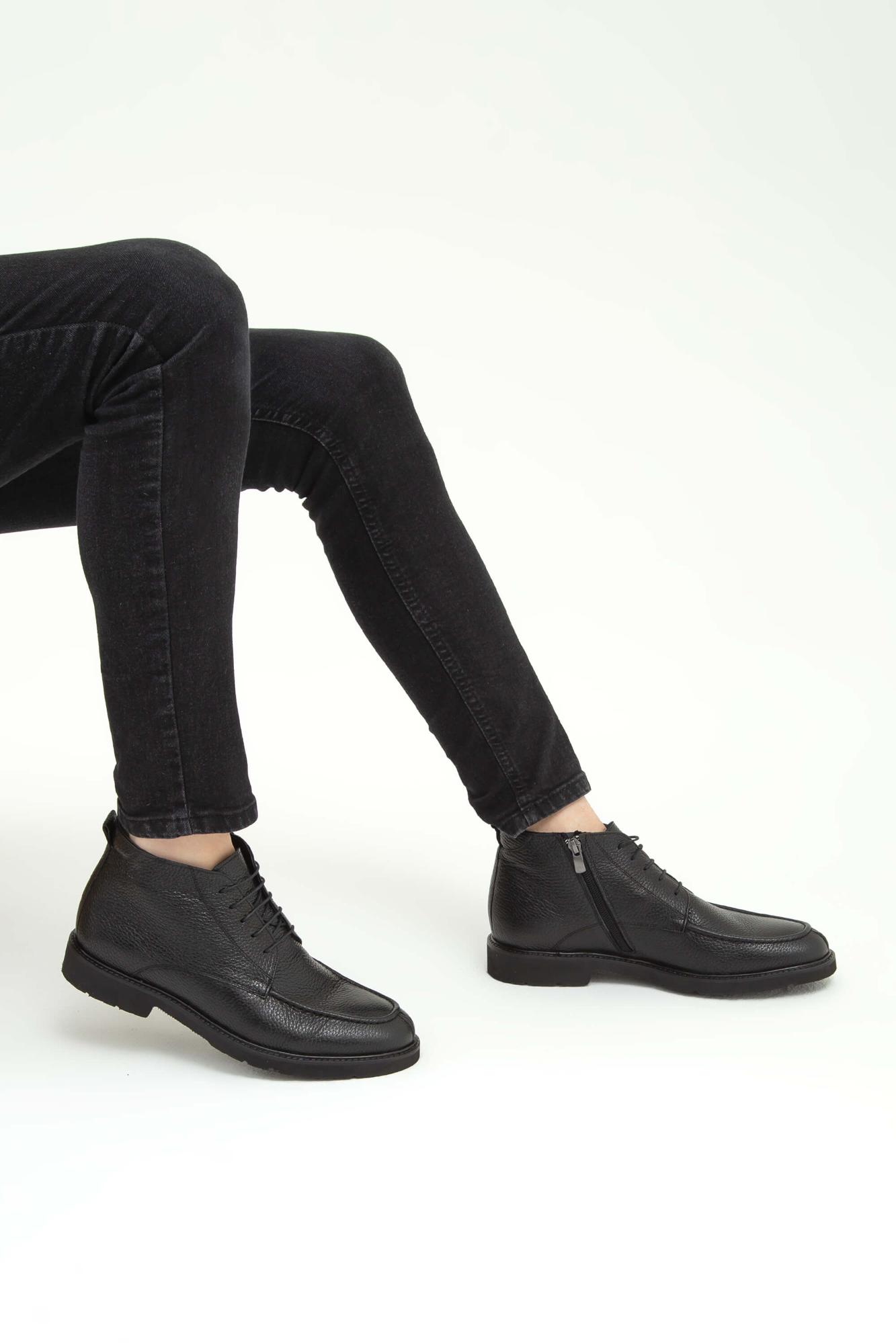 Tamer Tanca Erkek Hakiki Deri Siyah Klasik Bot