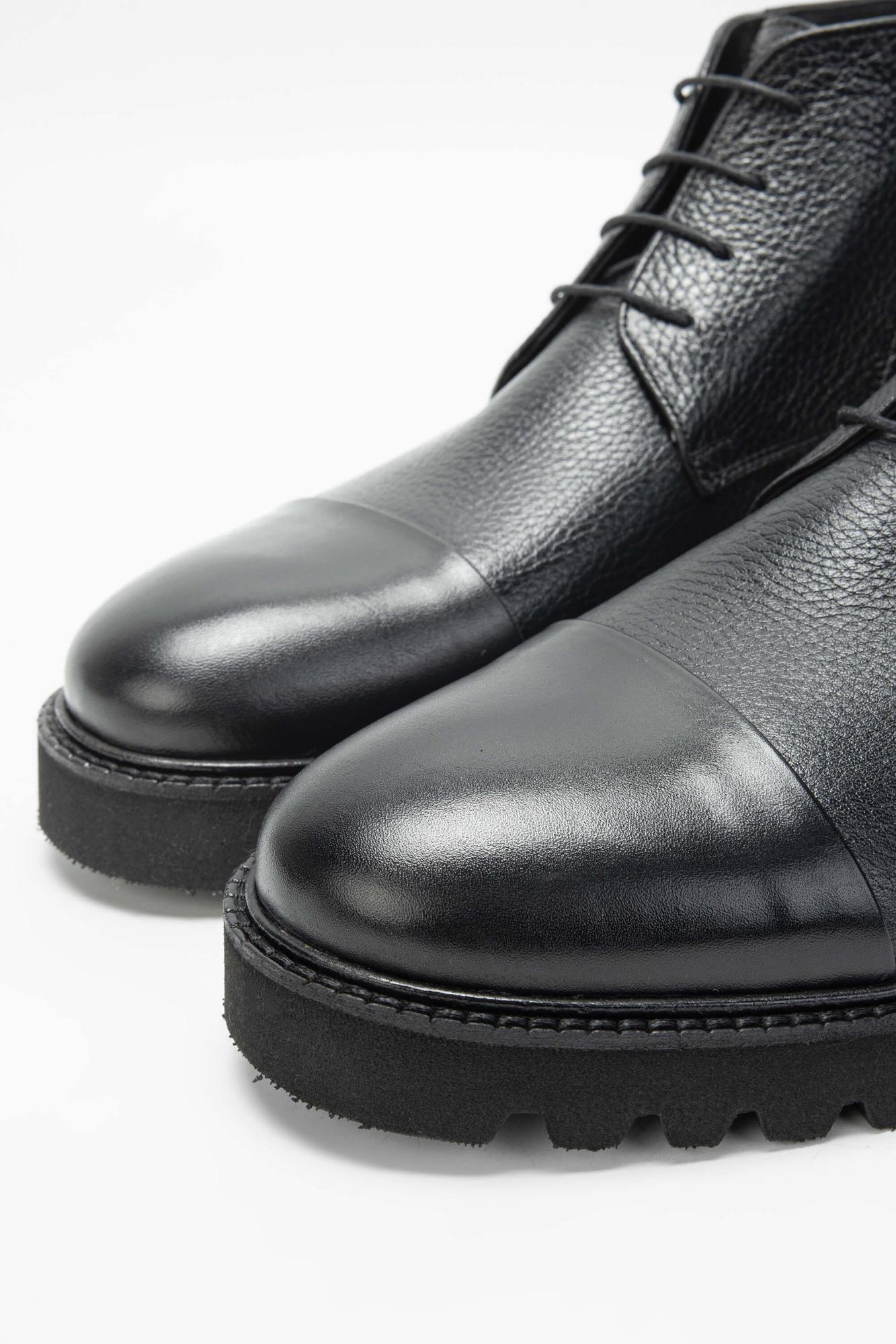 Tamer Tanca Erkek Hakiki Deri Siyah Casual Bot