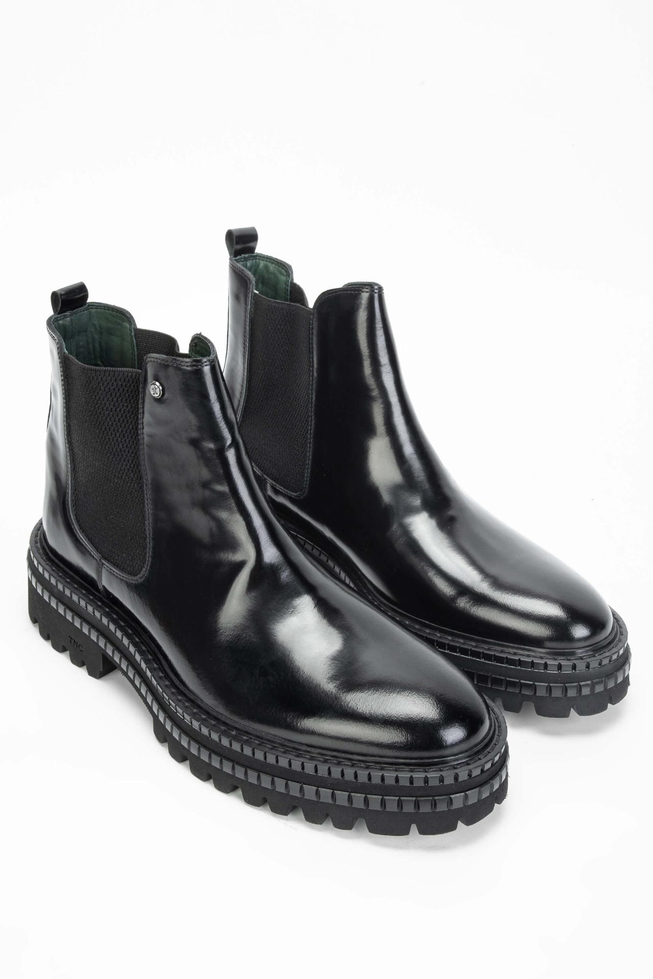 Tamer Tanca Erkek Hakiki Deri Siyah Açma Casual Bot