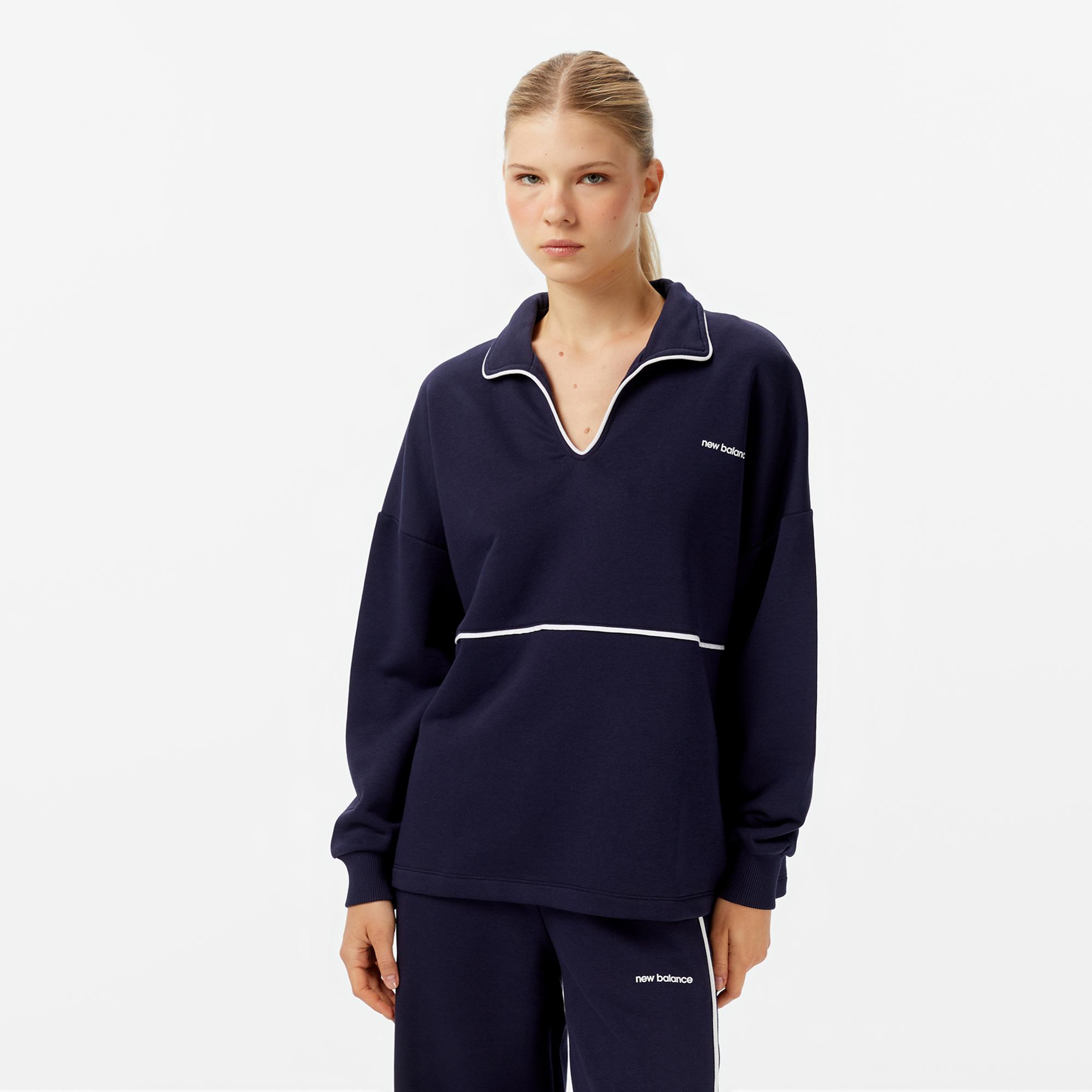 New Balance WNC3402 Kadın Lacivert Sweatshirt