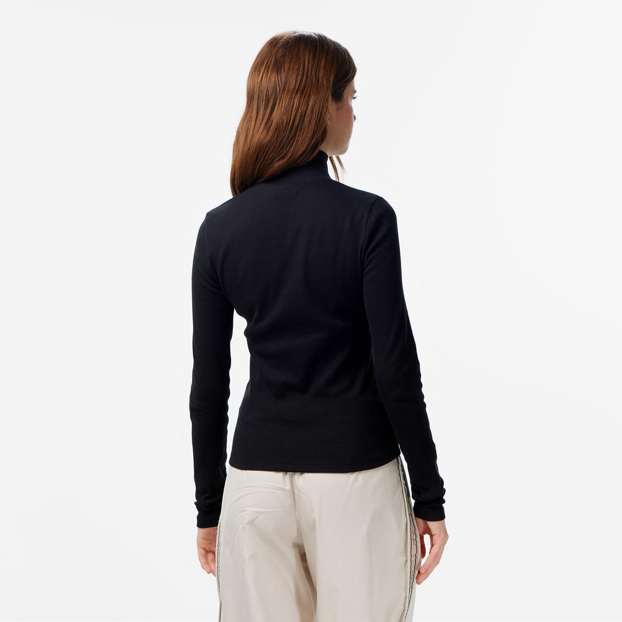 Calvin Klein Woven Label Turtleneck Kadın Siyah Kazak