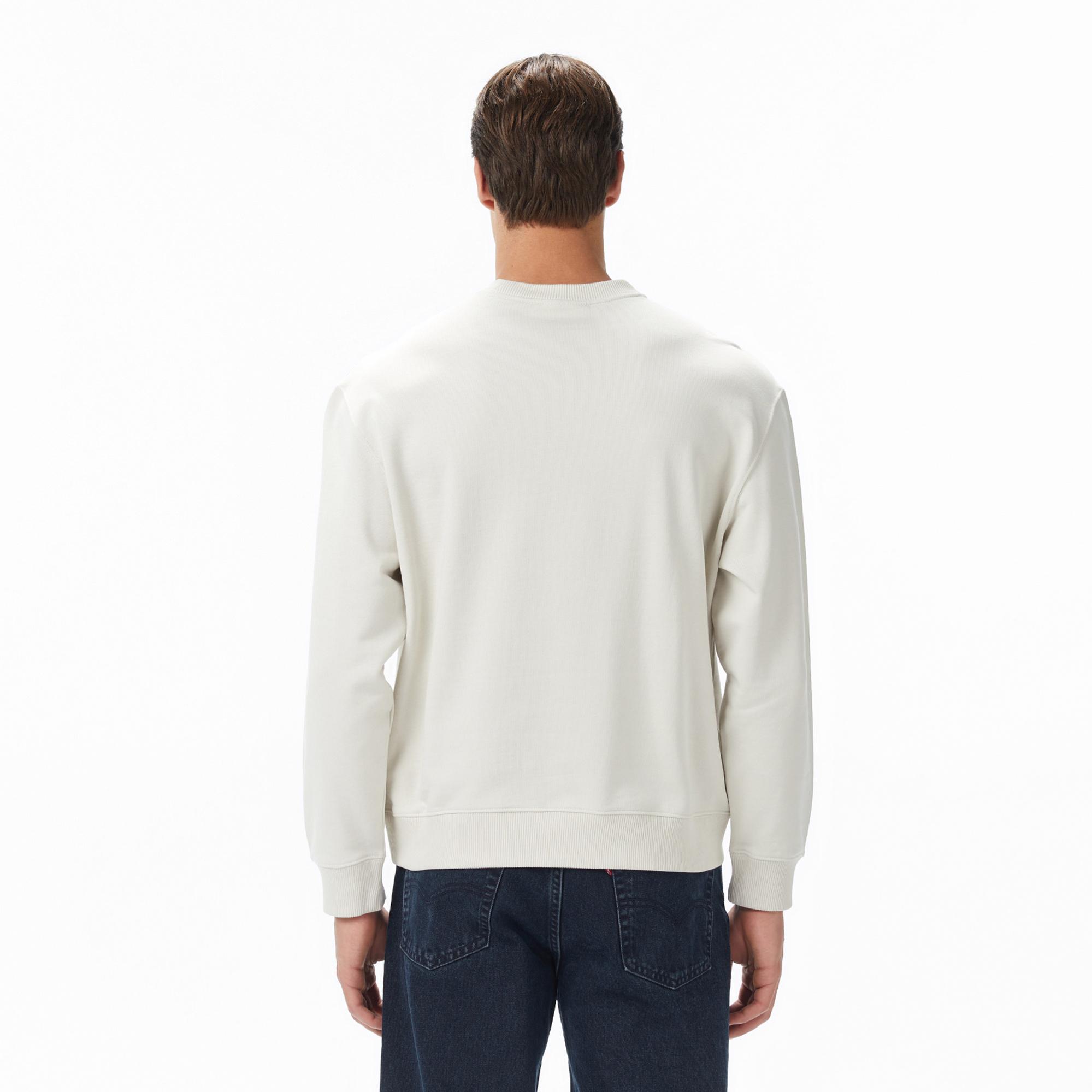 Calvin Klein Terry Monologo Erkek Beyaz Sweatshirt