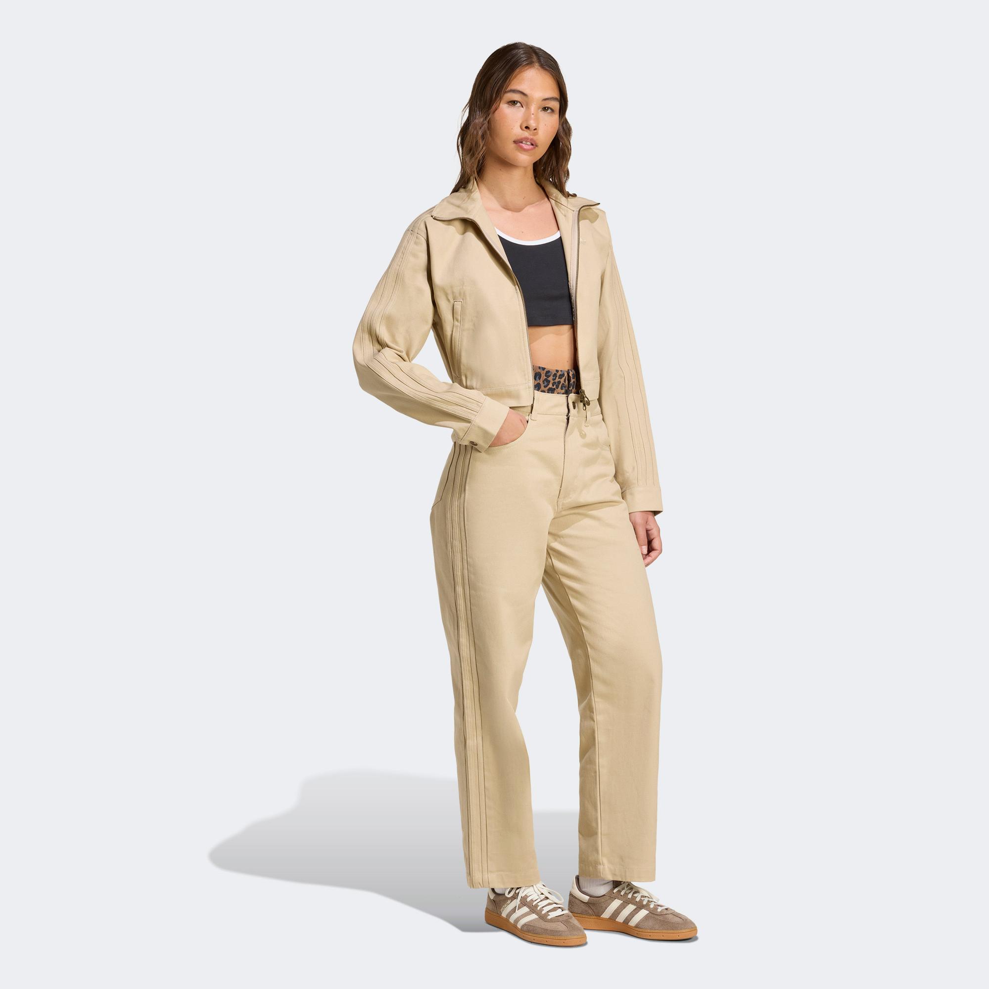 adidas Kadın Firebird Dimi Kısa Bej Eşofman Üstü