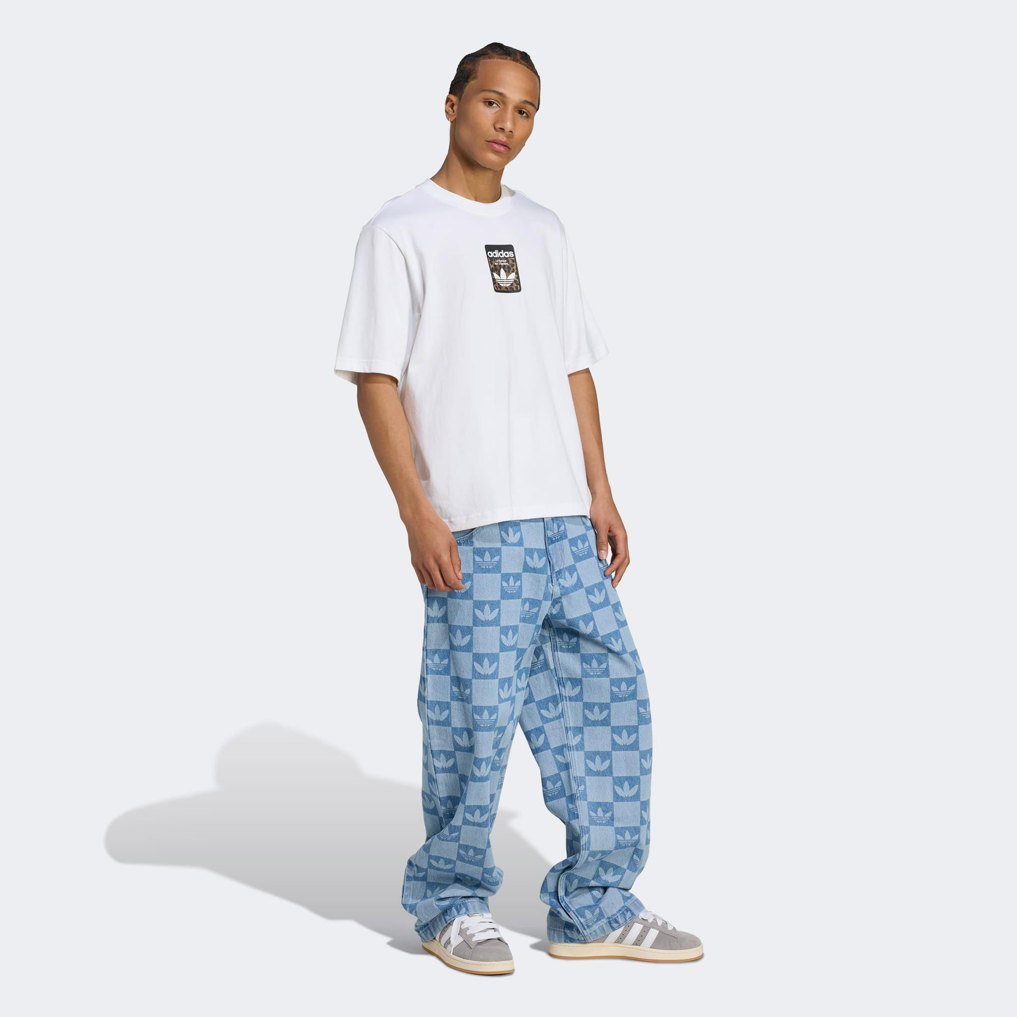 adidas Leo Oversize Erkek Beyaz T-Shirt