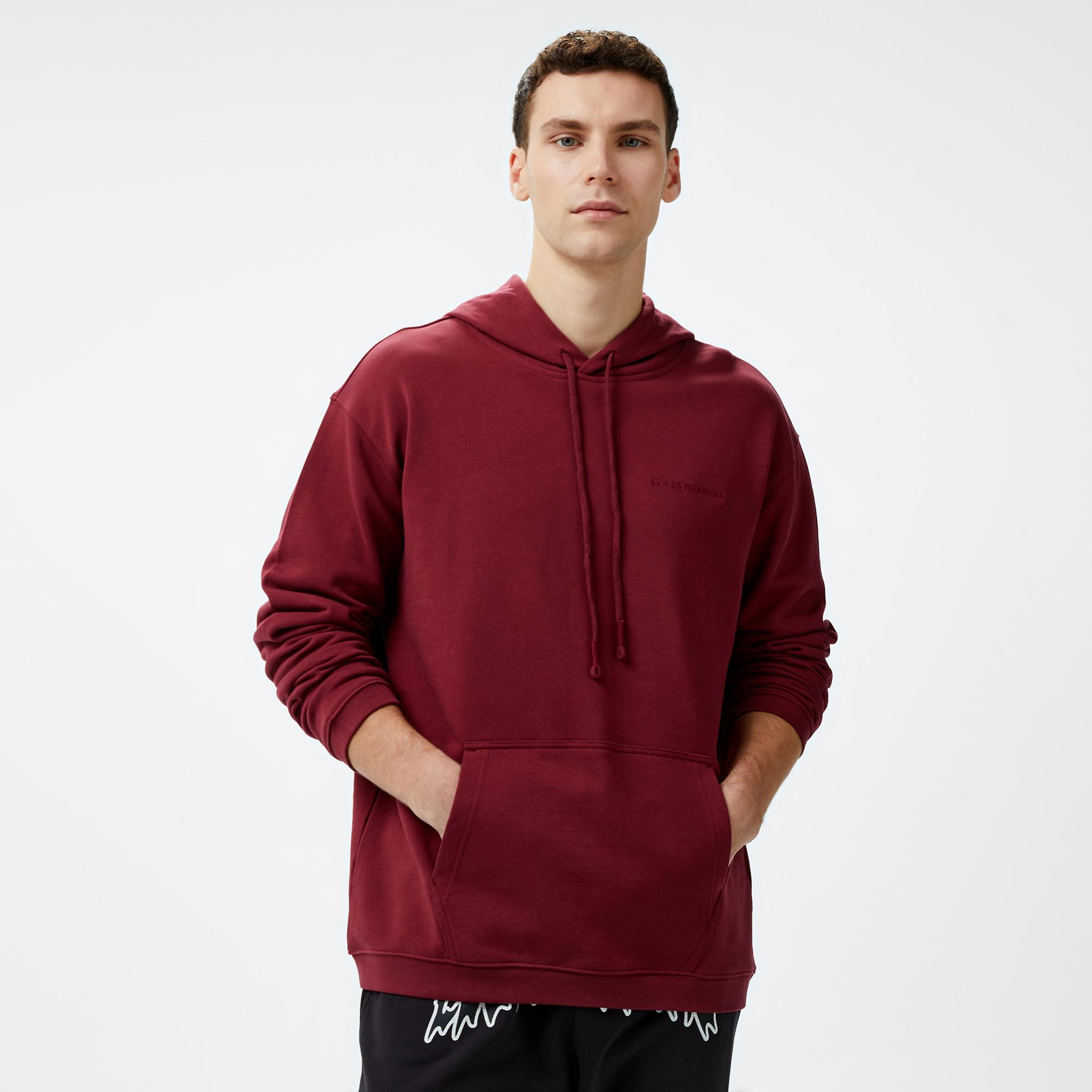 Les Benjamins 301 Erkek Bordo Hoodie