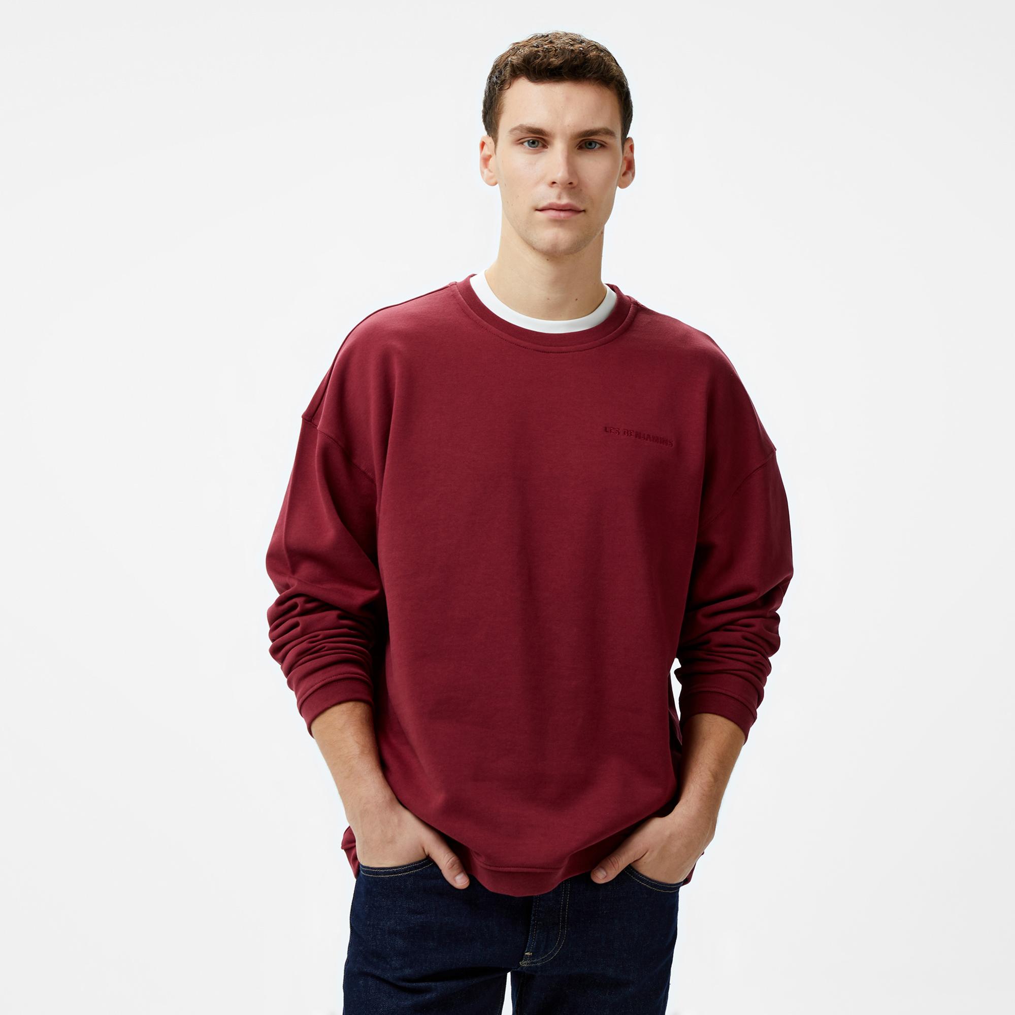 Les Benjamins 301 Erkek Bordo Sweatshirt