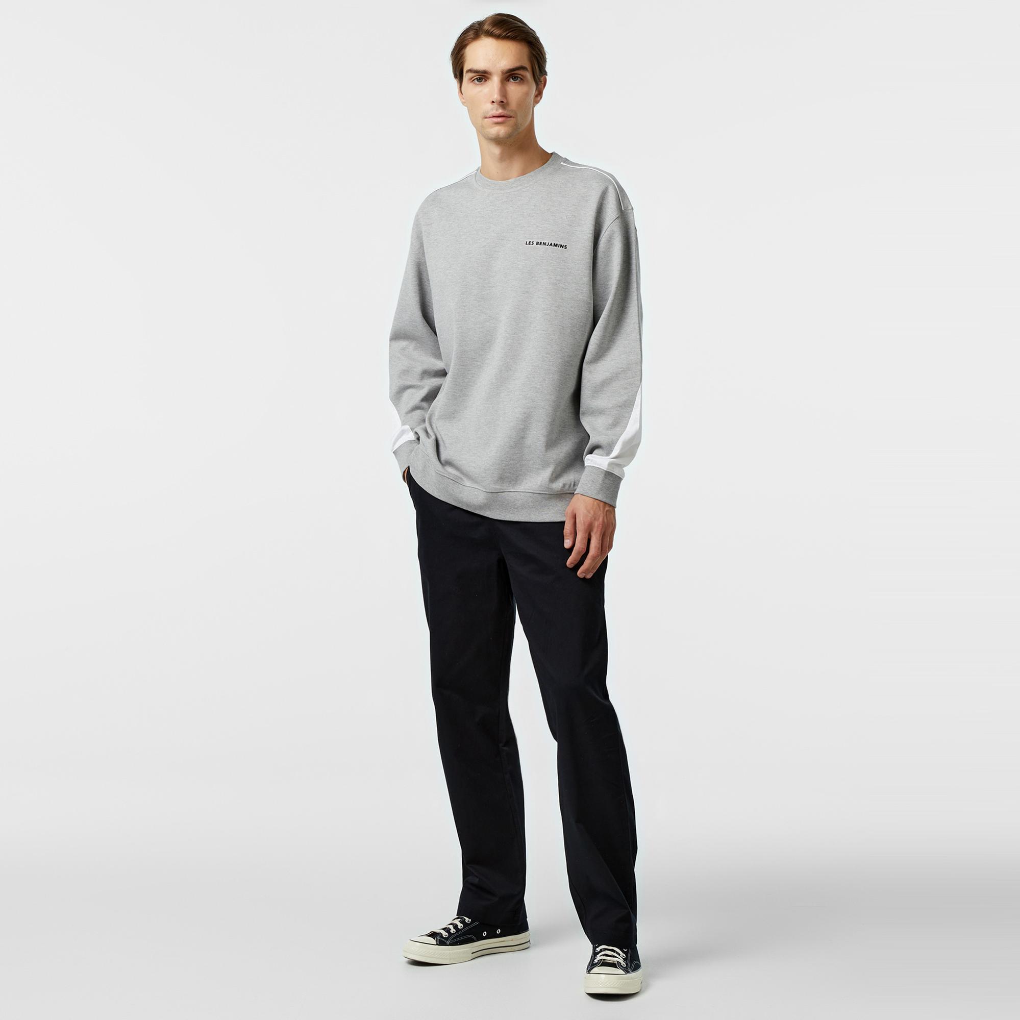 Les Benjamins 402 Erkek Gri Sweatshirt