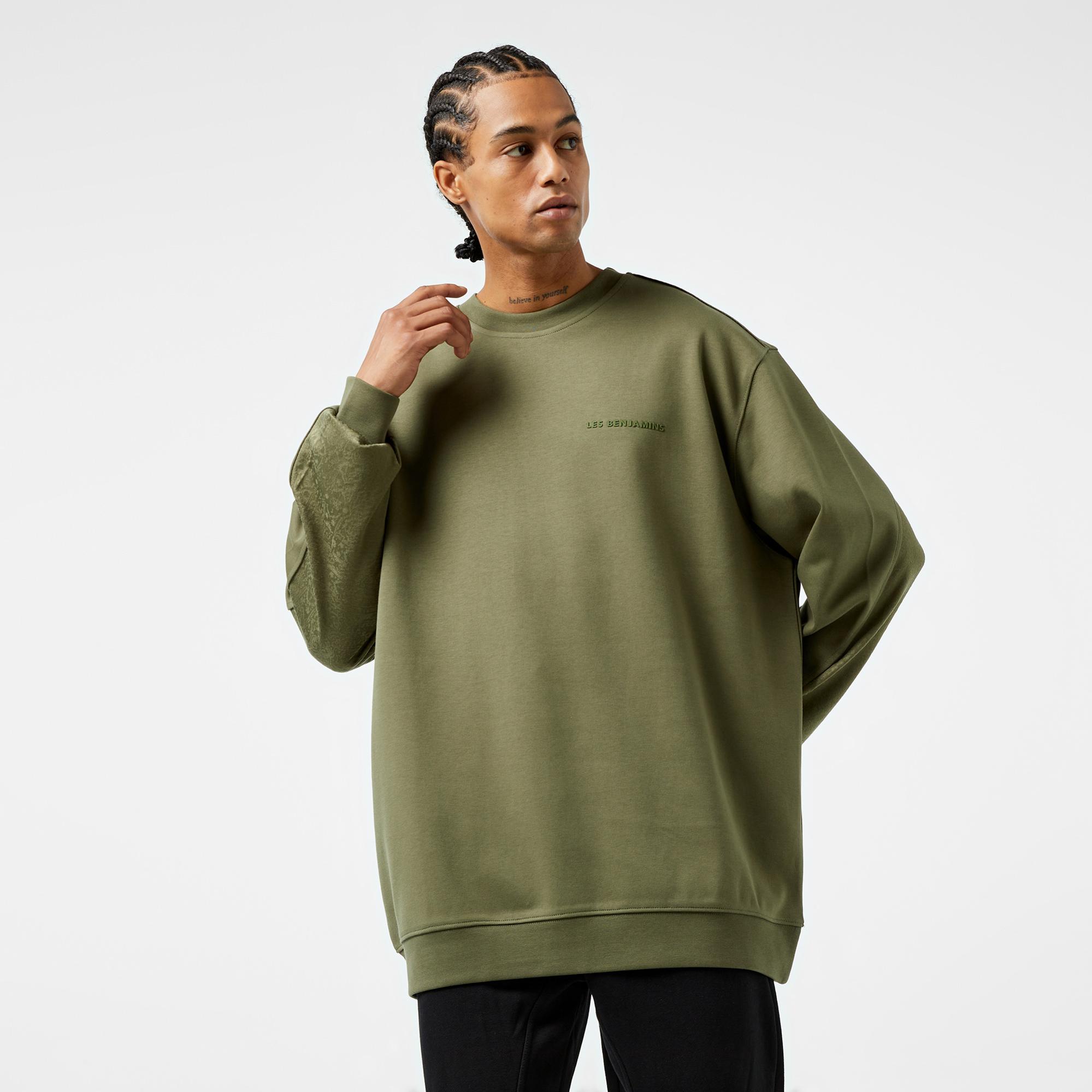 Les Benjamins 405 Erkek Haki Sweatshirt