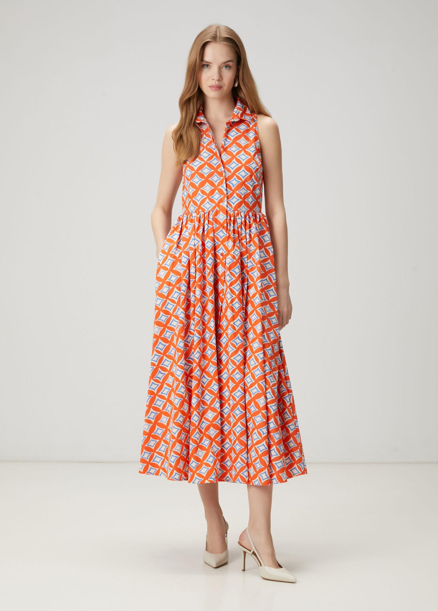 Beymen Club Kadın Mercan Desenli Midi Gömlek Elbise