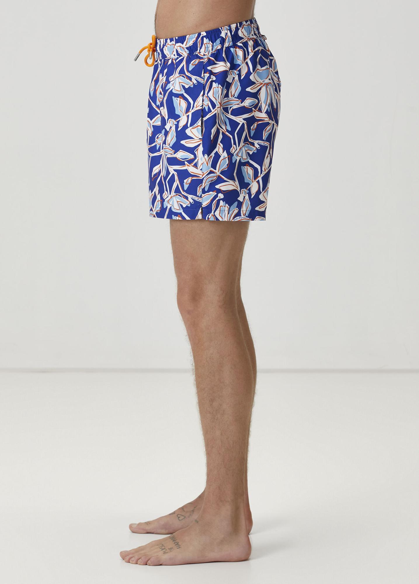 Beymen Club Erkek Turuncu Lacivert Çiçek Baskılı Mayo