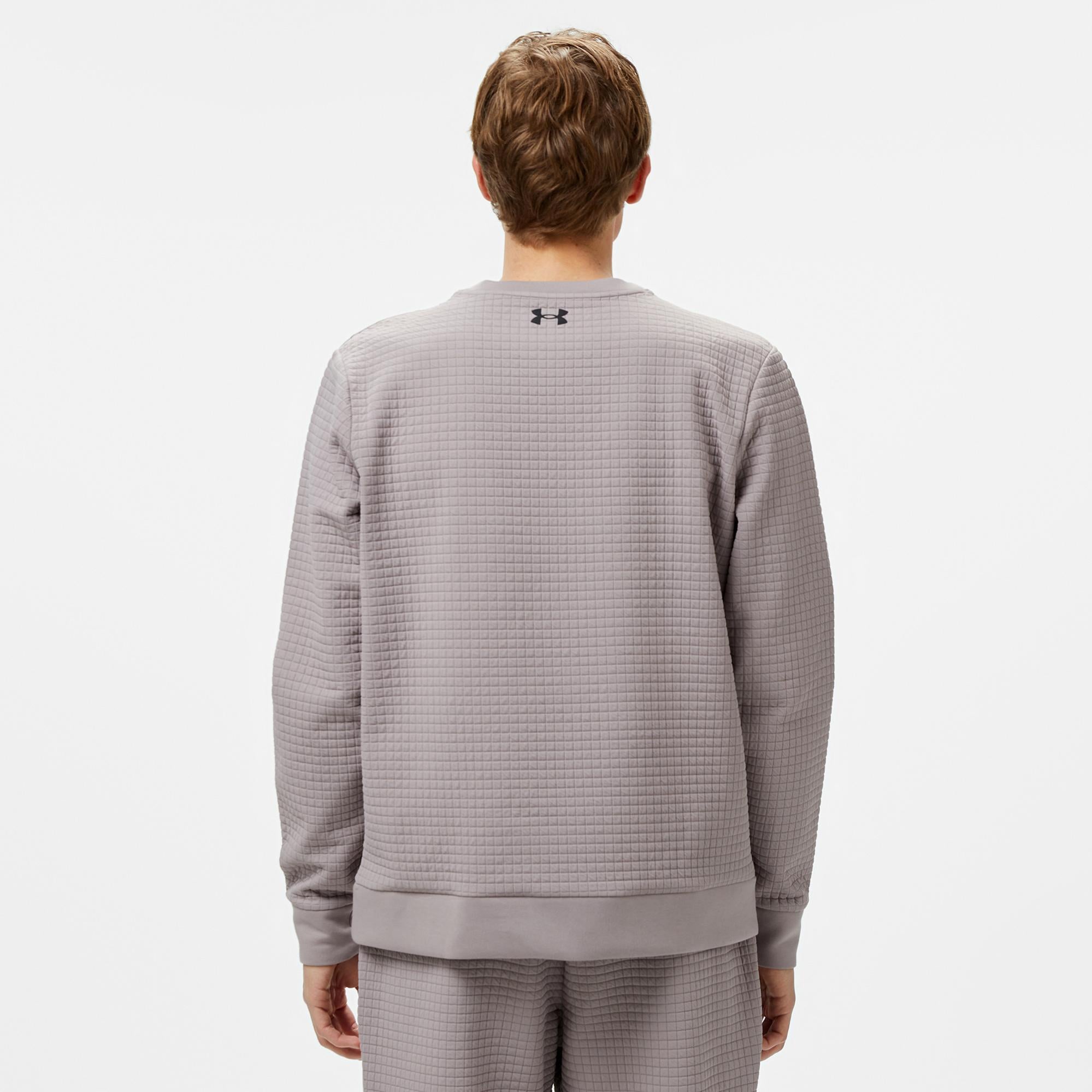 Under Armour Unstoppable Fleece Grid Bisiklet Yaka Erkek Gri Sweatshirt