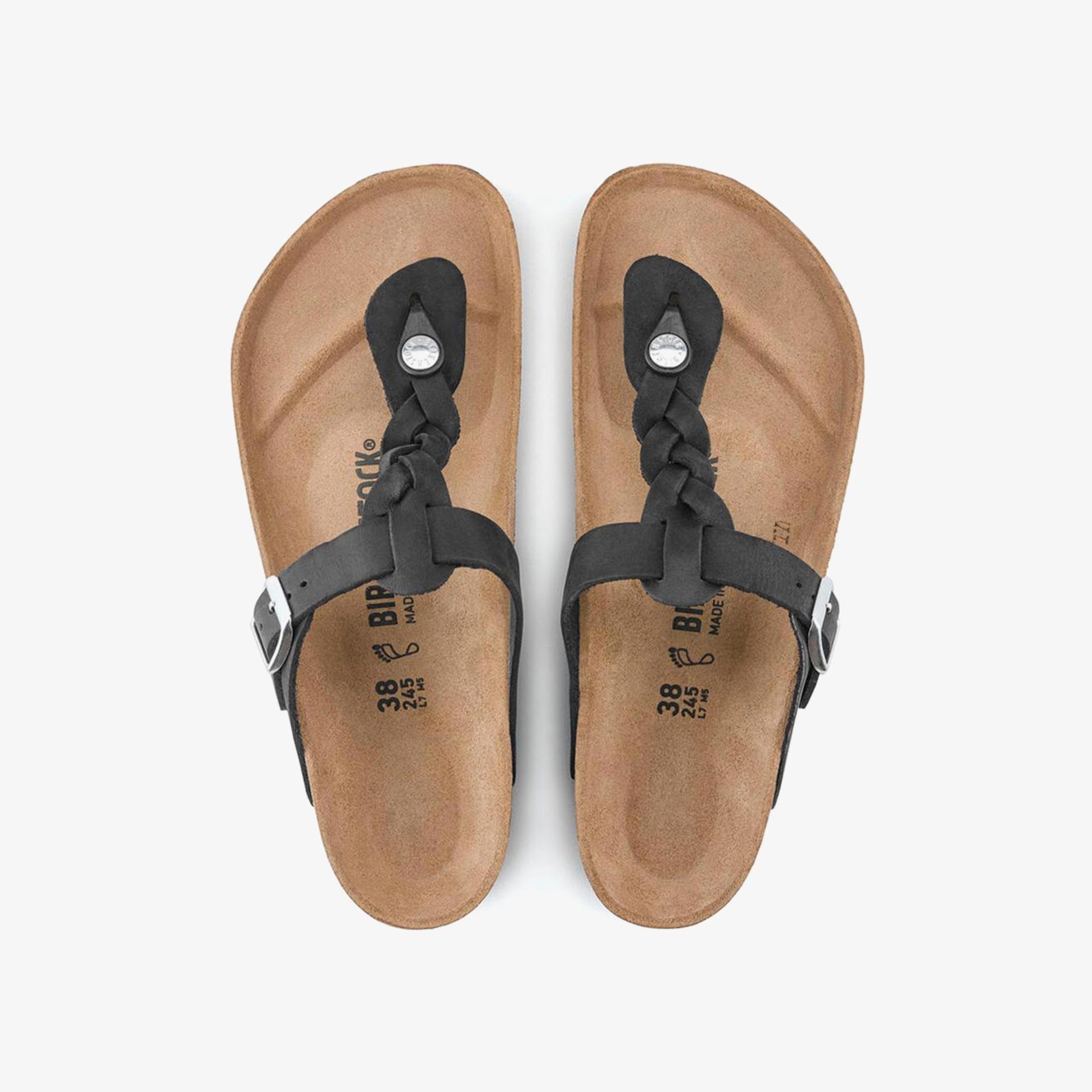 Birkenstock Gizeh Leoi Braided Kadın Siyah Terlik