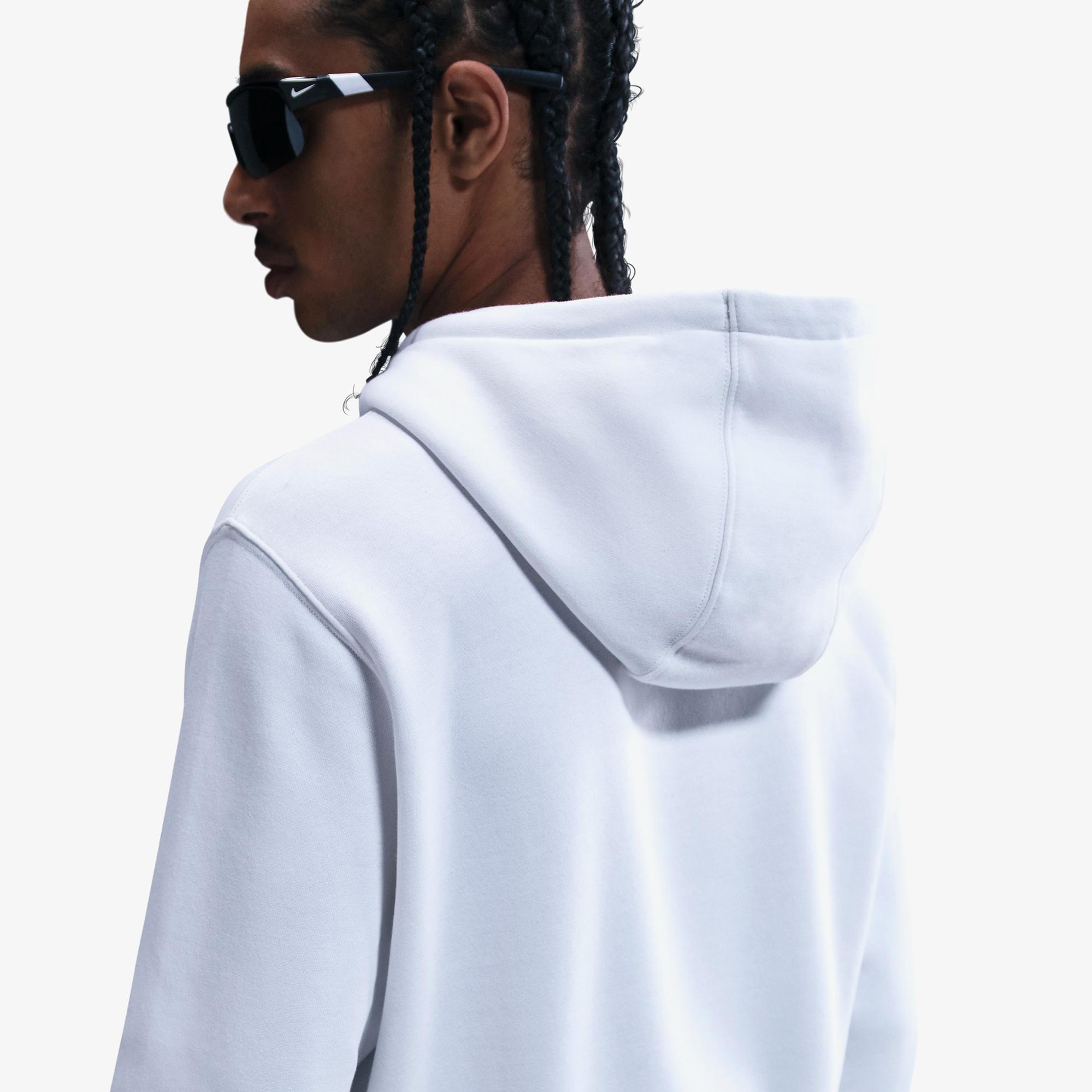 Nike Club Pullover Fleece Erkek Beyaz Hoodie