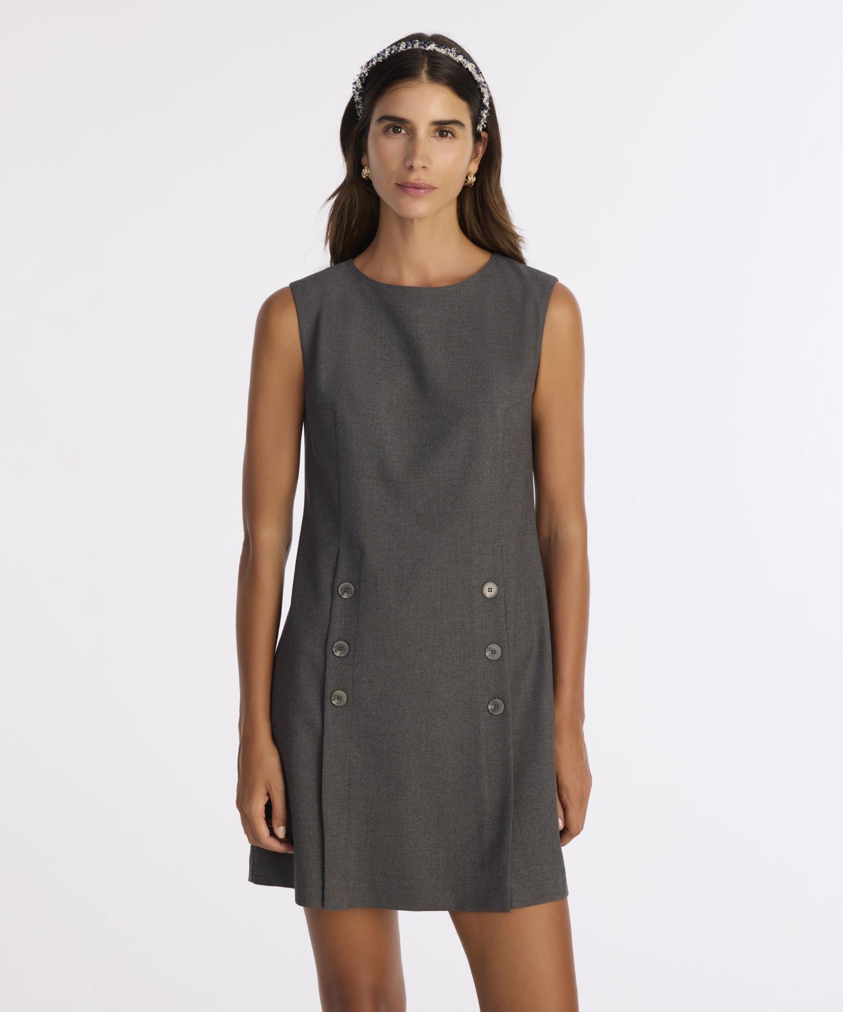 YARGICI A Form Bisiklet Yaka Kolsuz Elbise