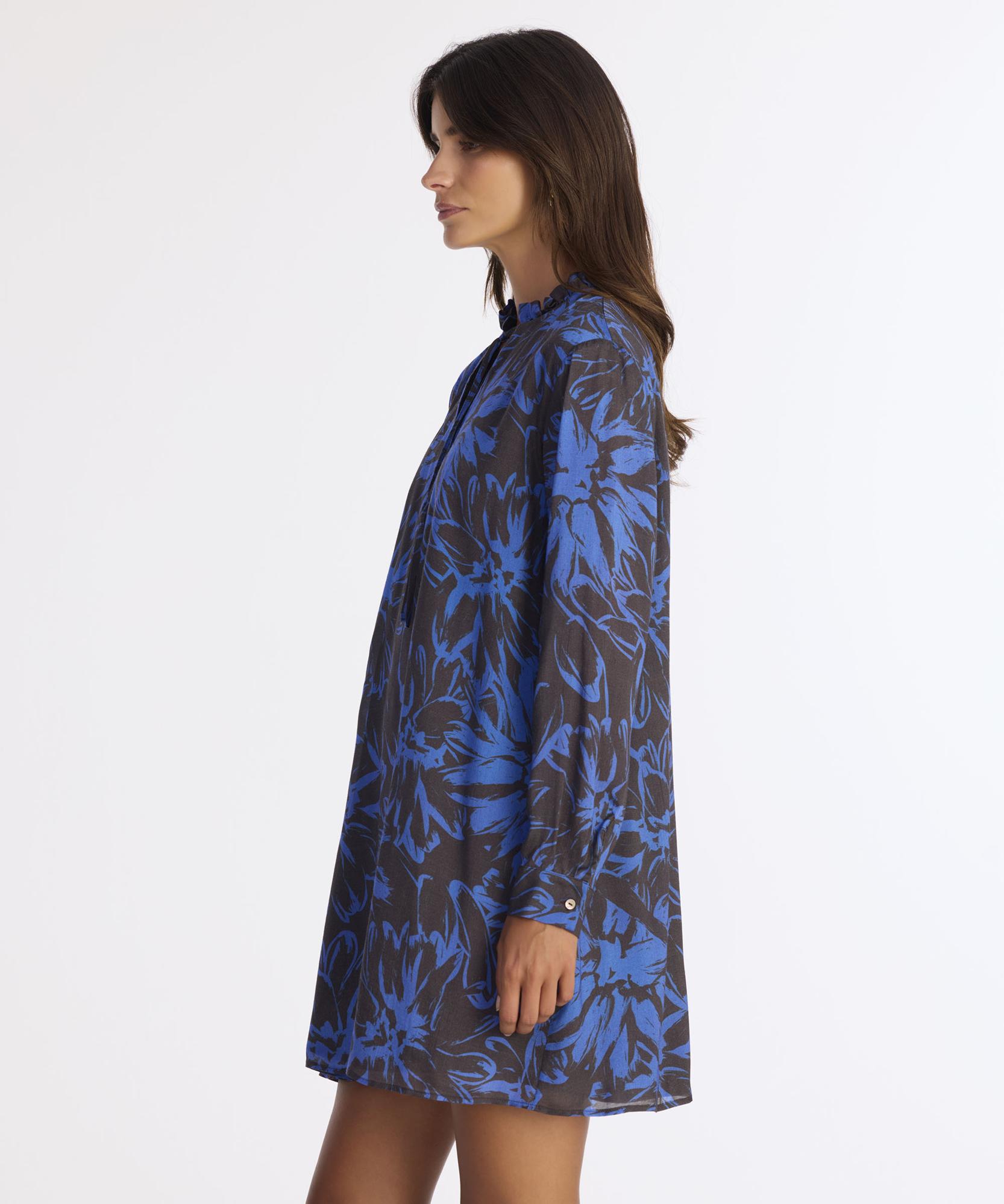 YARGICI Bol Boyundan Bağlamalı Uzun Kol Elbise