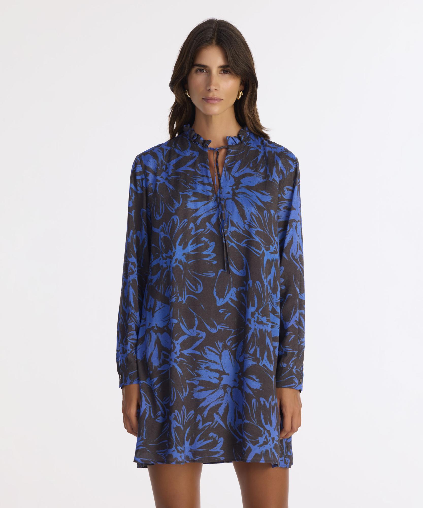 YARGICI Bol Boyundan Bağlamalı Uzun Kol Elbise