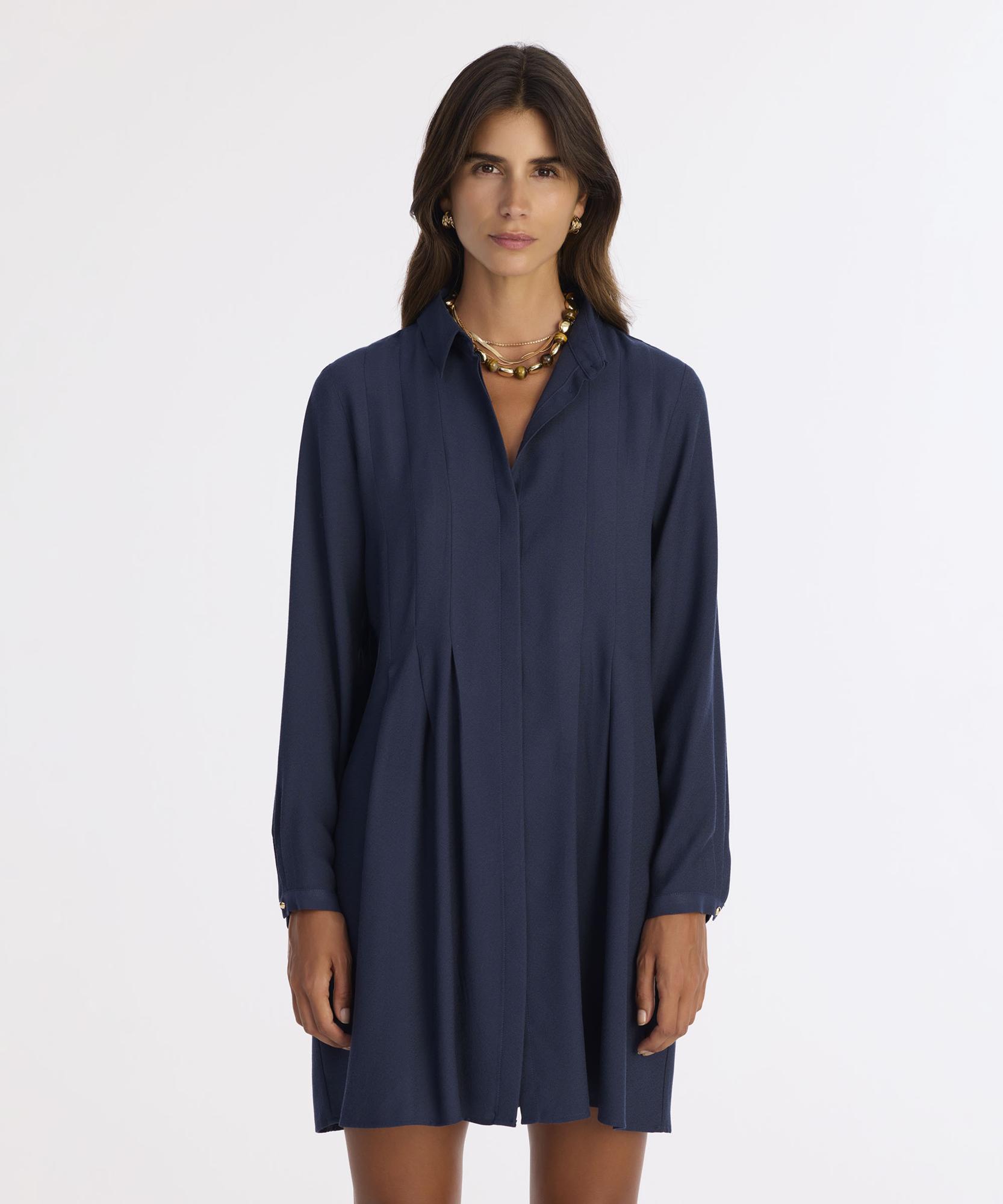 YARGICI Bol Gömlek Yaka Uzun Kol Elbise