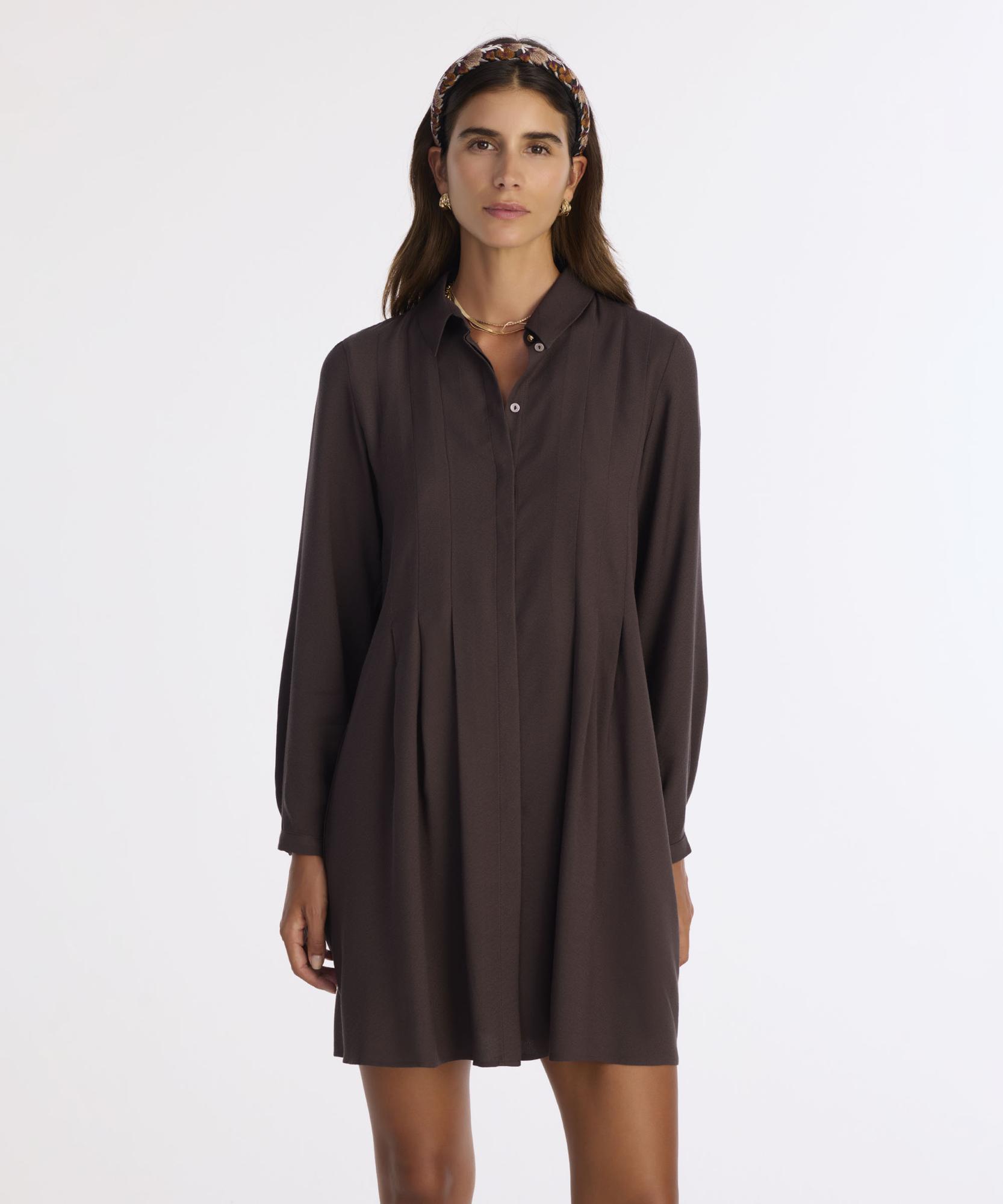 YARGICI Bol Gömlek Yaka Uzun Kol Elbise