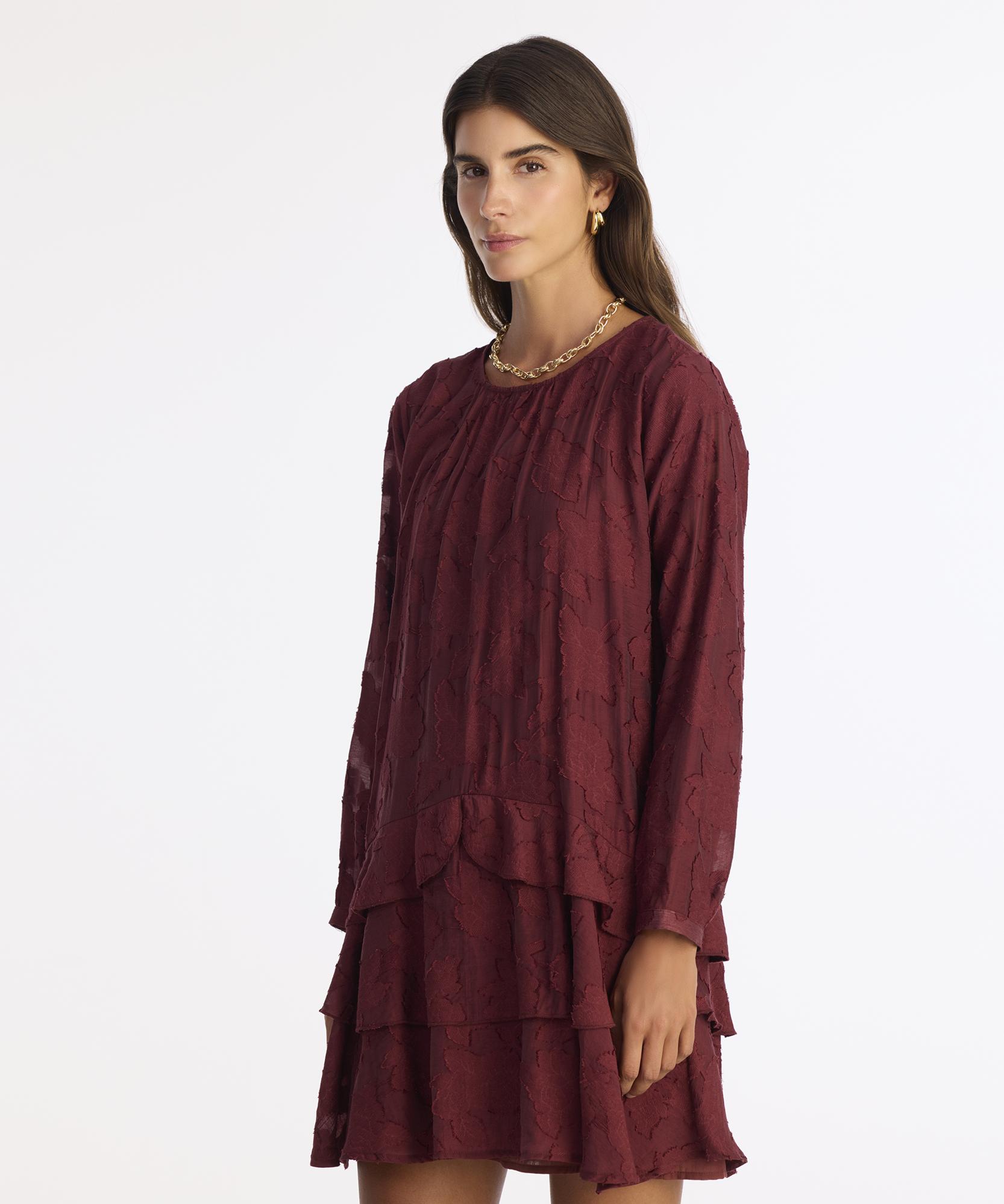 YARGICI Düz Bisiklet Yaka Uzun Kol Elbise